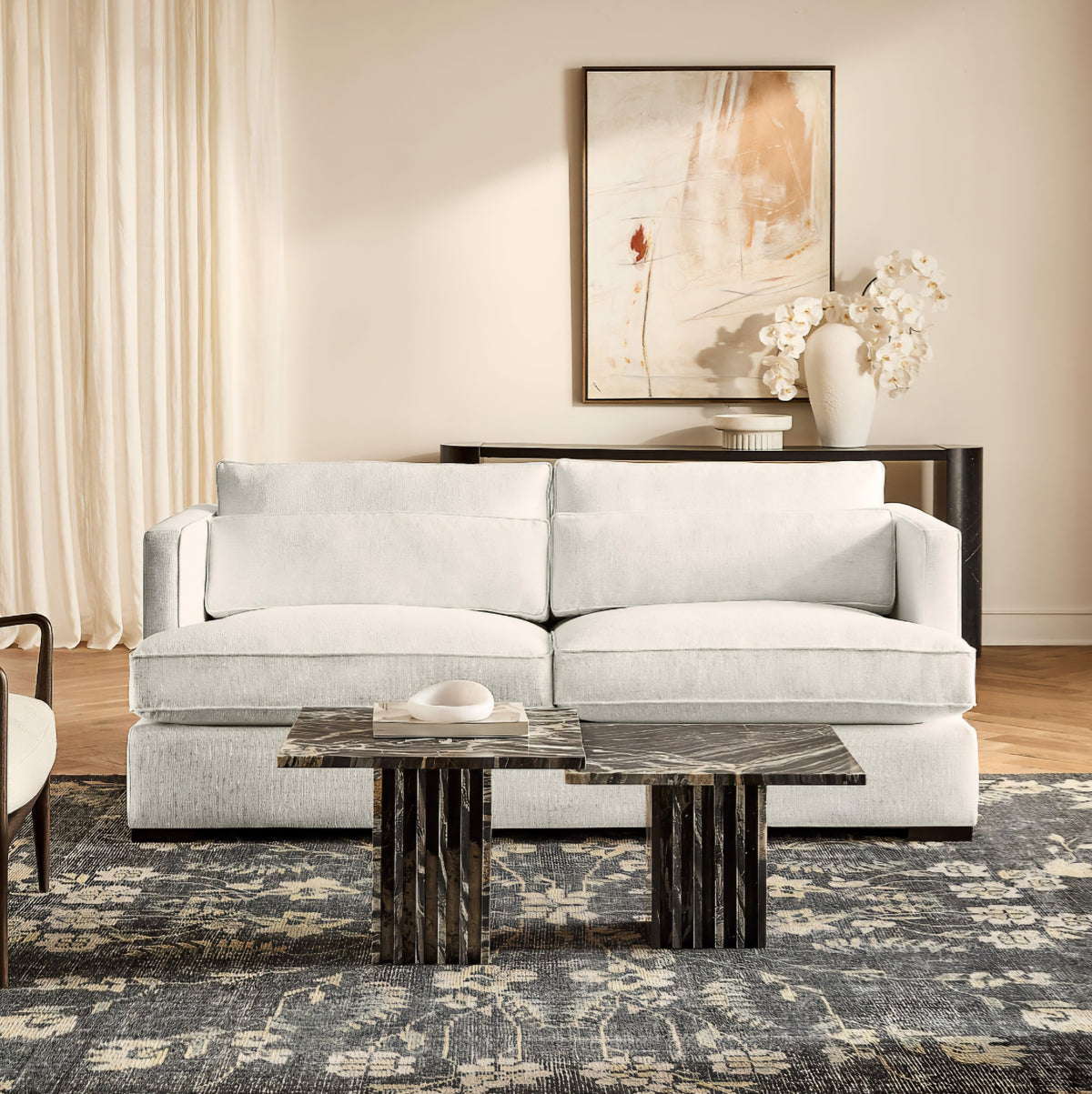 THE ONE × Eastman — White Performance Fabric Sofa