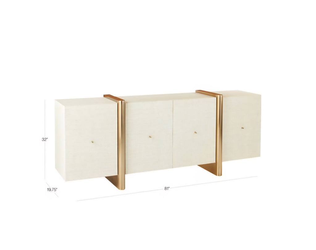 THE ONE × Dorset — White Lacquered Linen Credenza