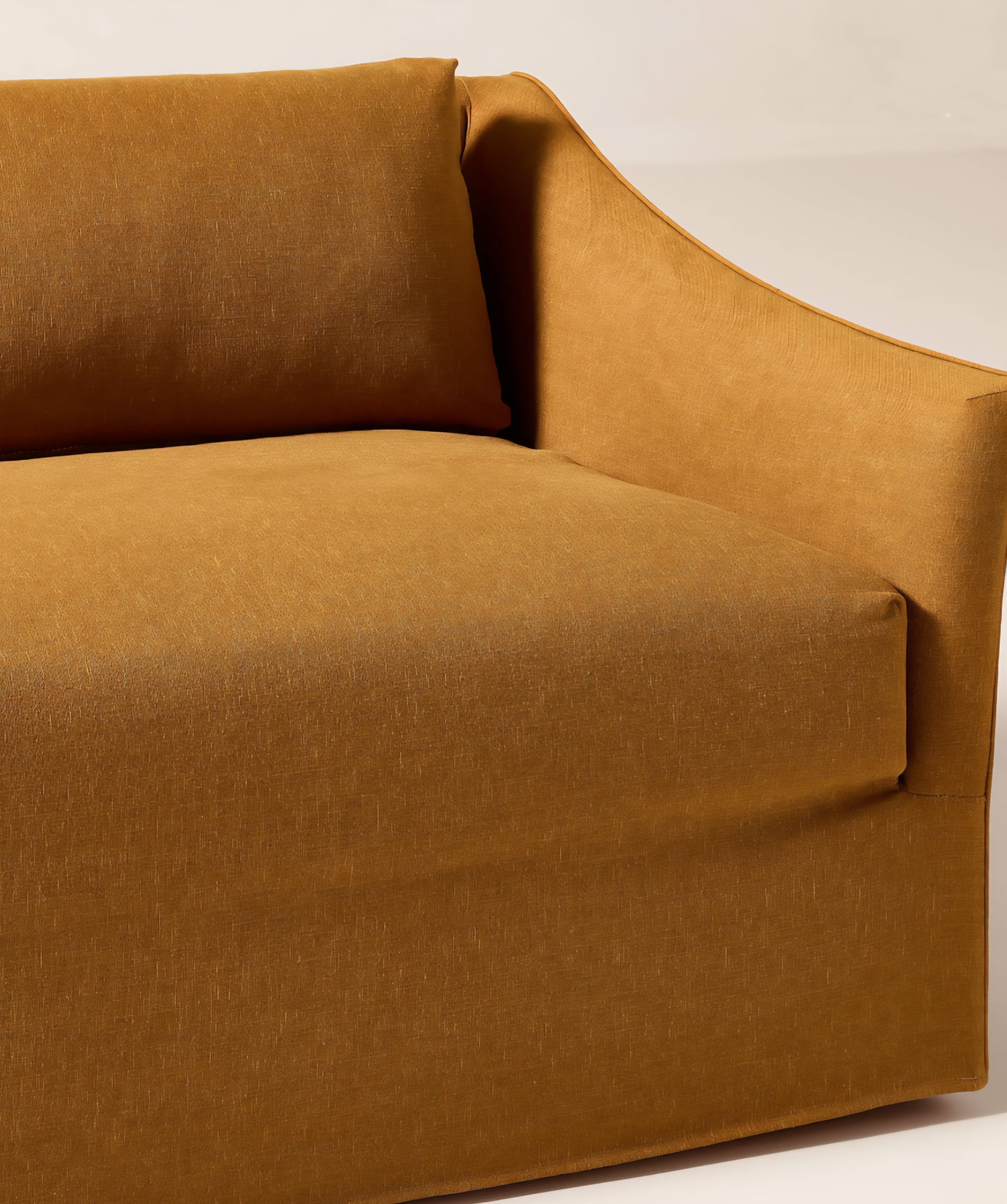 THE ONE × Bristol — Cognac Slipcovered Performance Linen Sofa