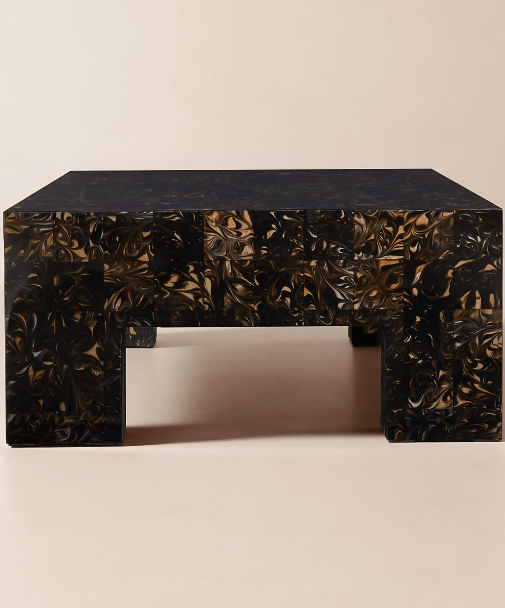 THE ONE × Scatola — Brown Burl Wood Coffee Table
