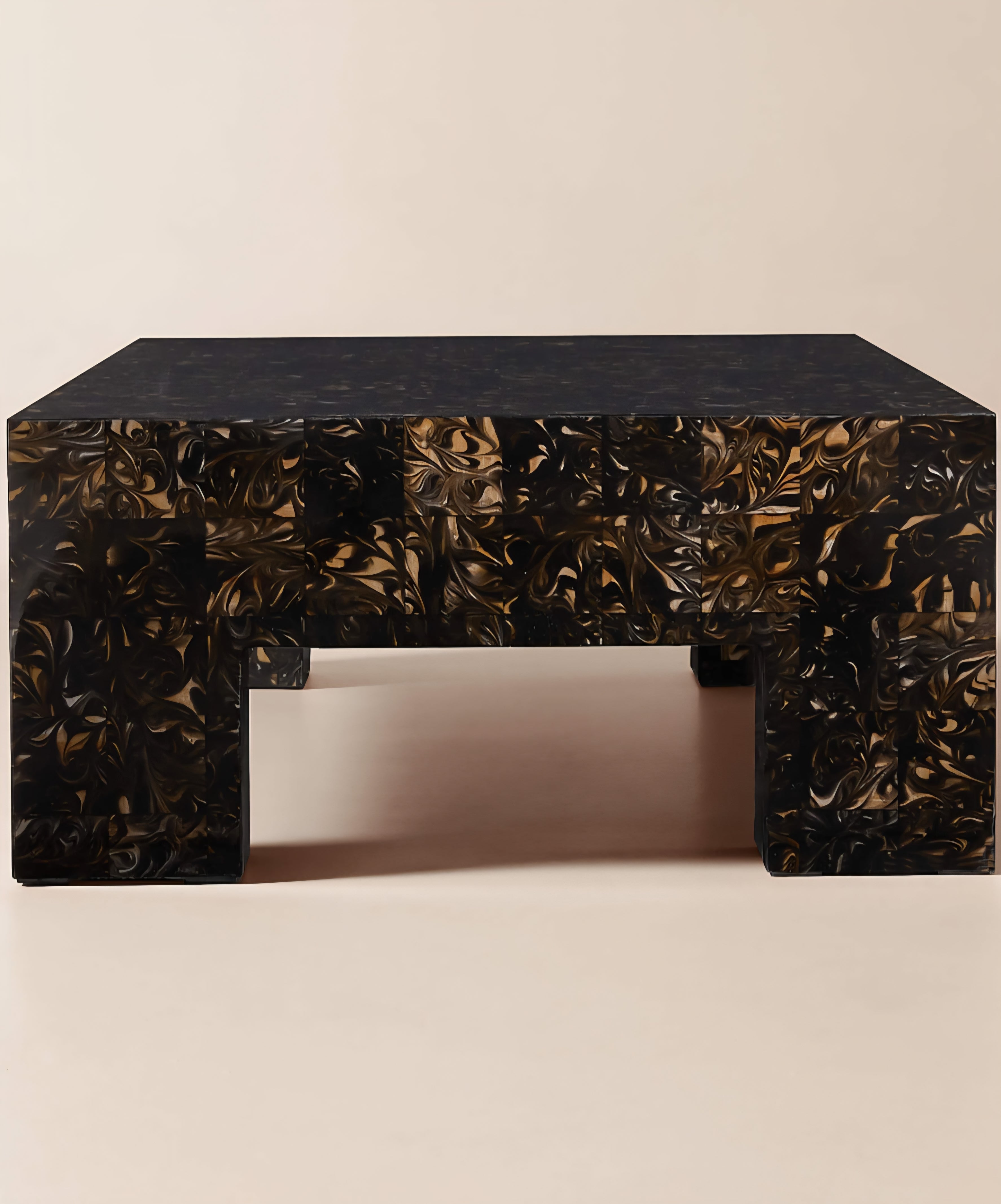 THE ONE × Scatola — Brown Burl Wood Coffee Table