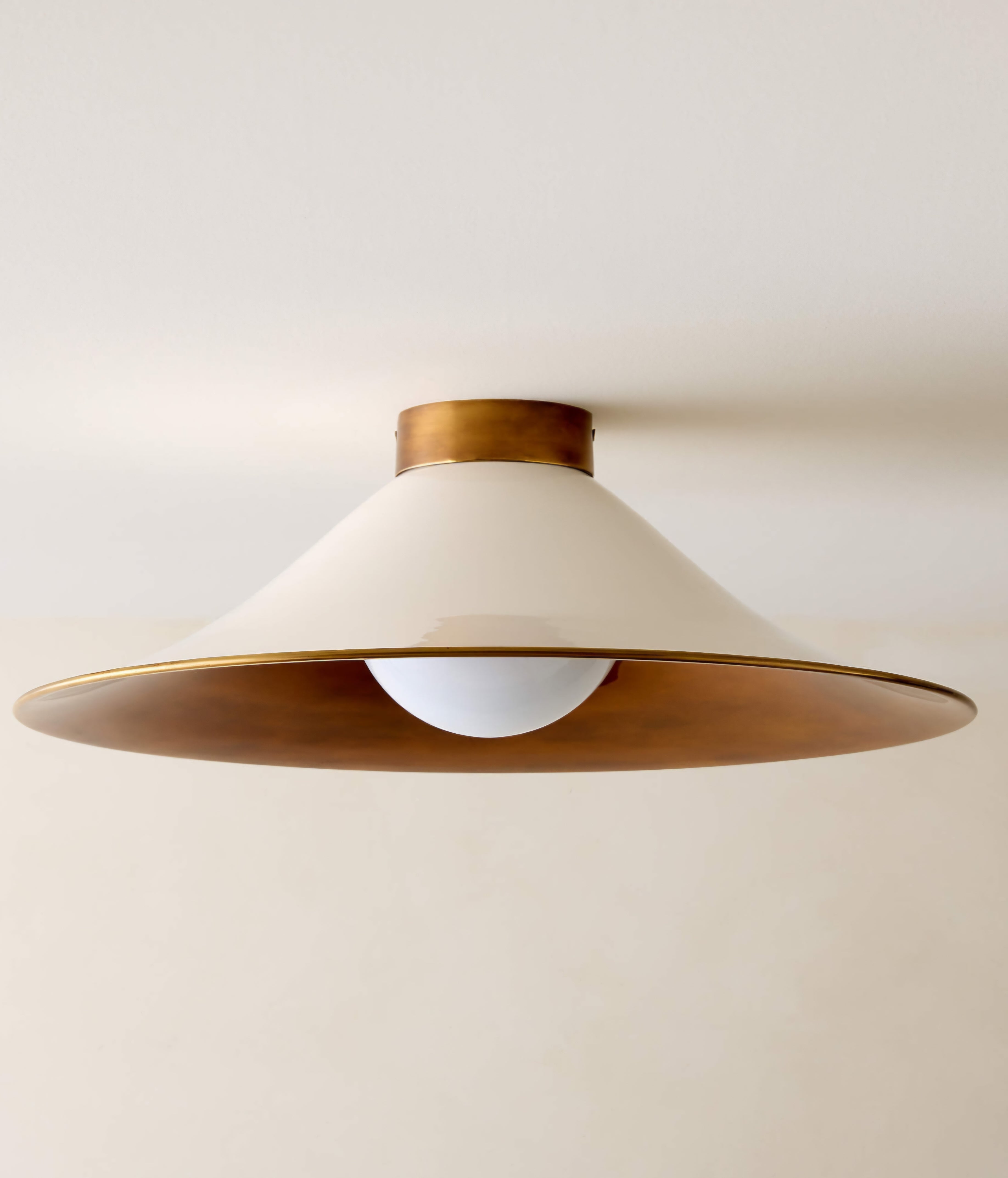 THE ONE × Tens — White Enamel Flush Mount Light