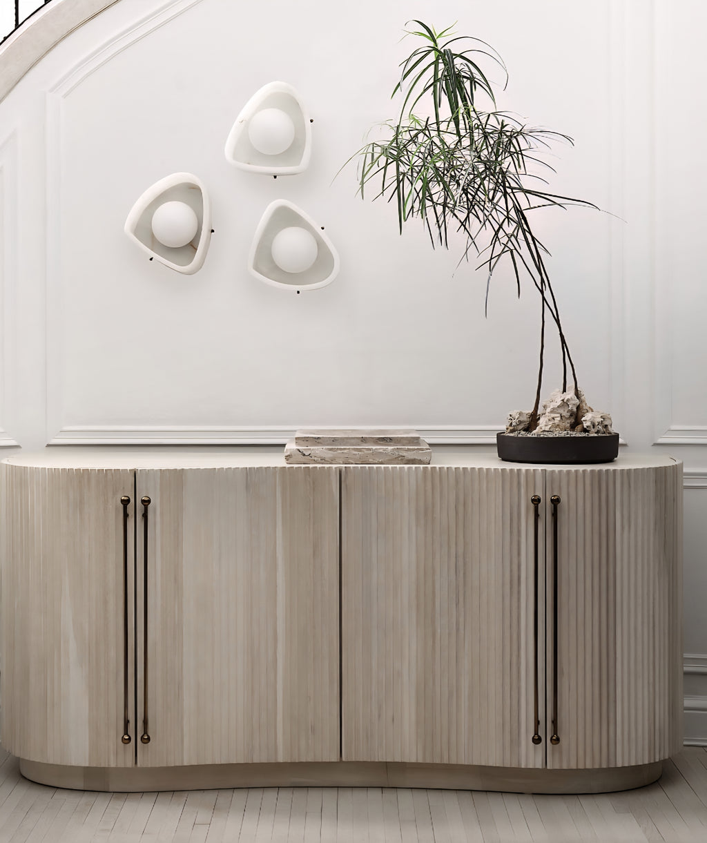 THE ONE × Coastline — Oak Wood Fluted Credenza (72")