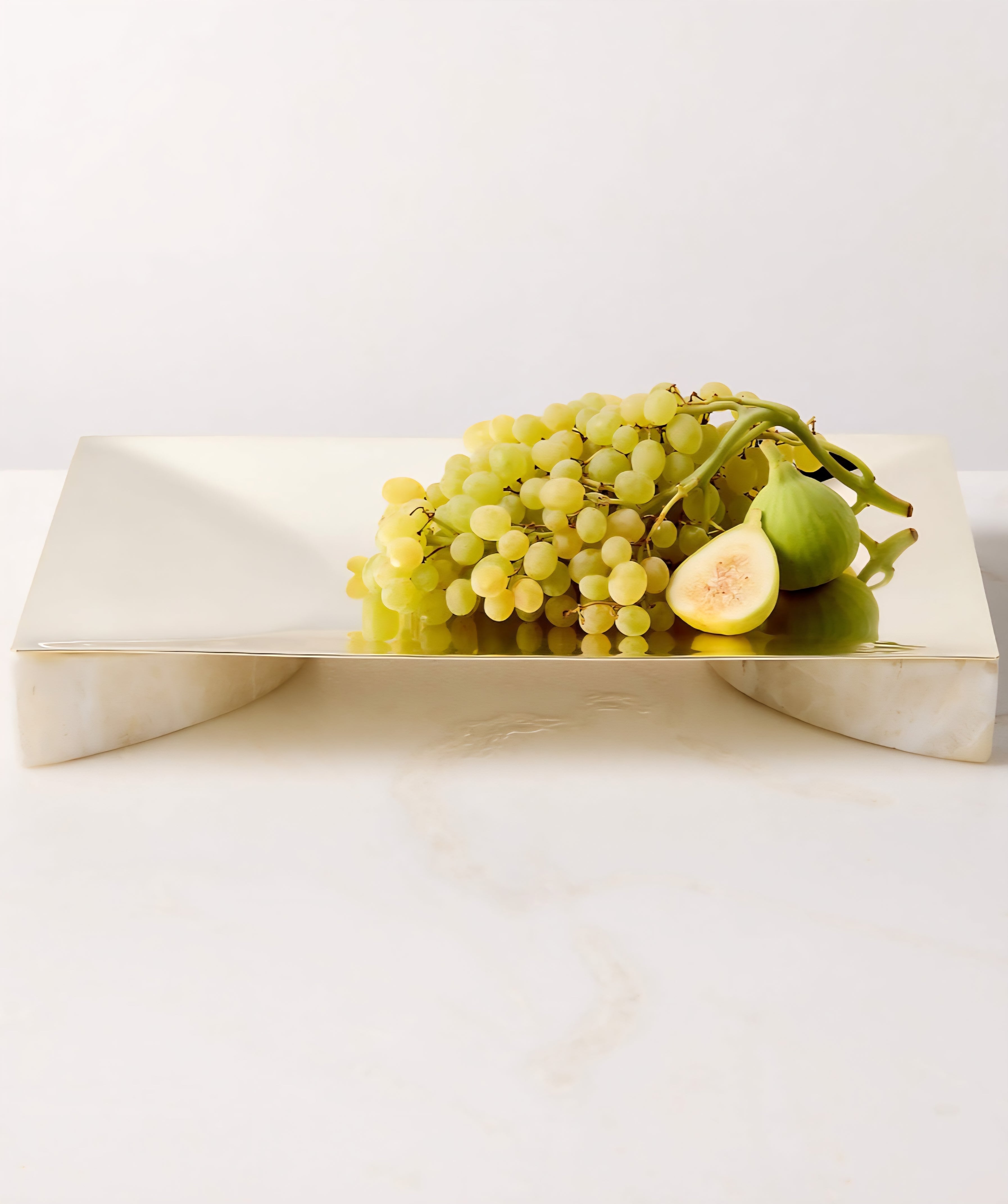 THE ONE × Akri — Champagne Gold and Cream Onyx Serving Platter