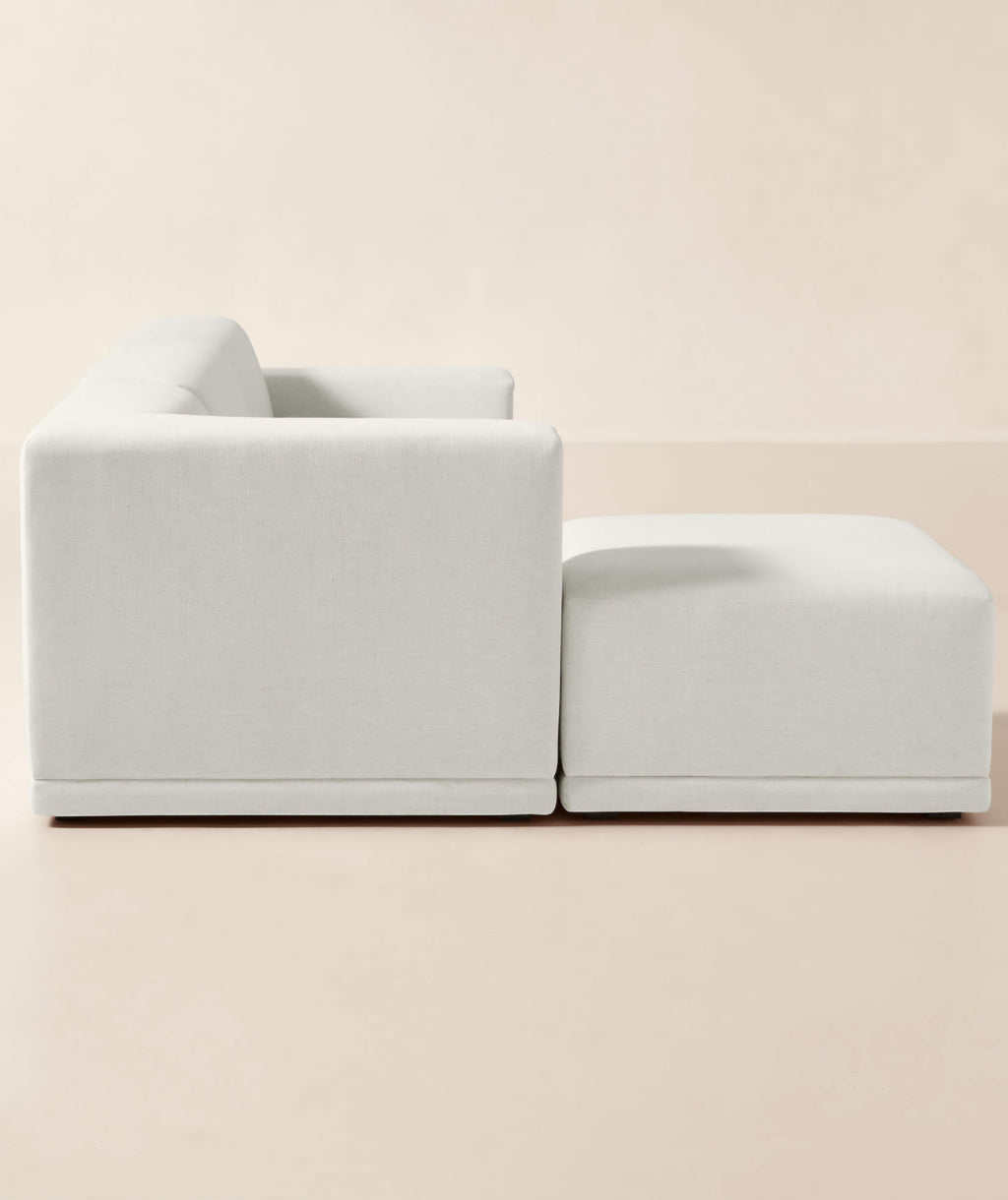 THE ONE × Faible — 4-Piece L-Shaped White Performance Linen Standard Depth Sectional Sofa with Right Arm