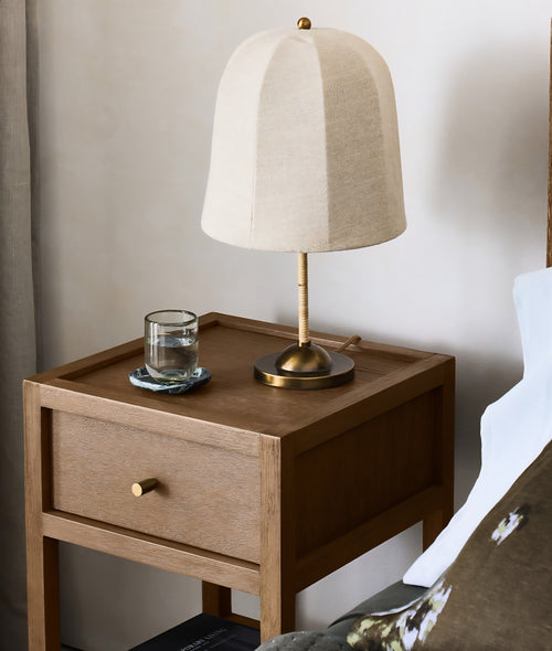 THE ONE × Allegra — Rattan and Linen Table Lamp