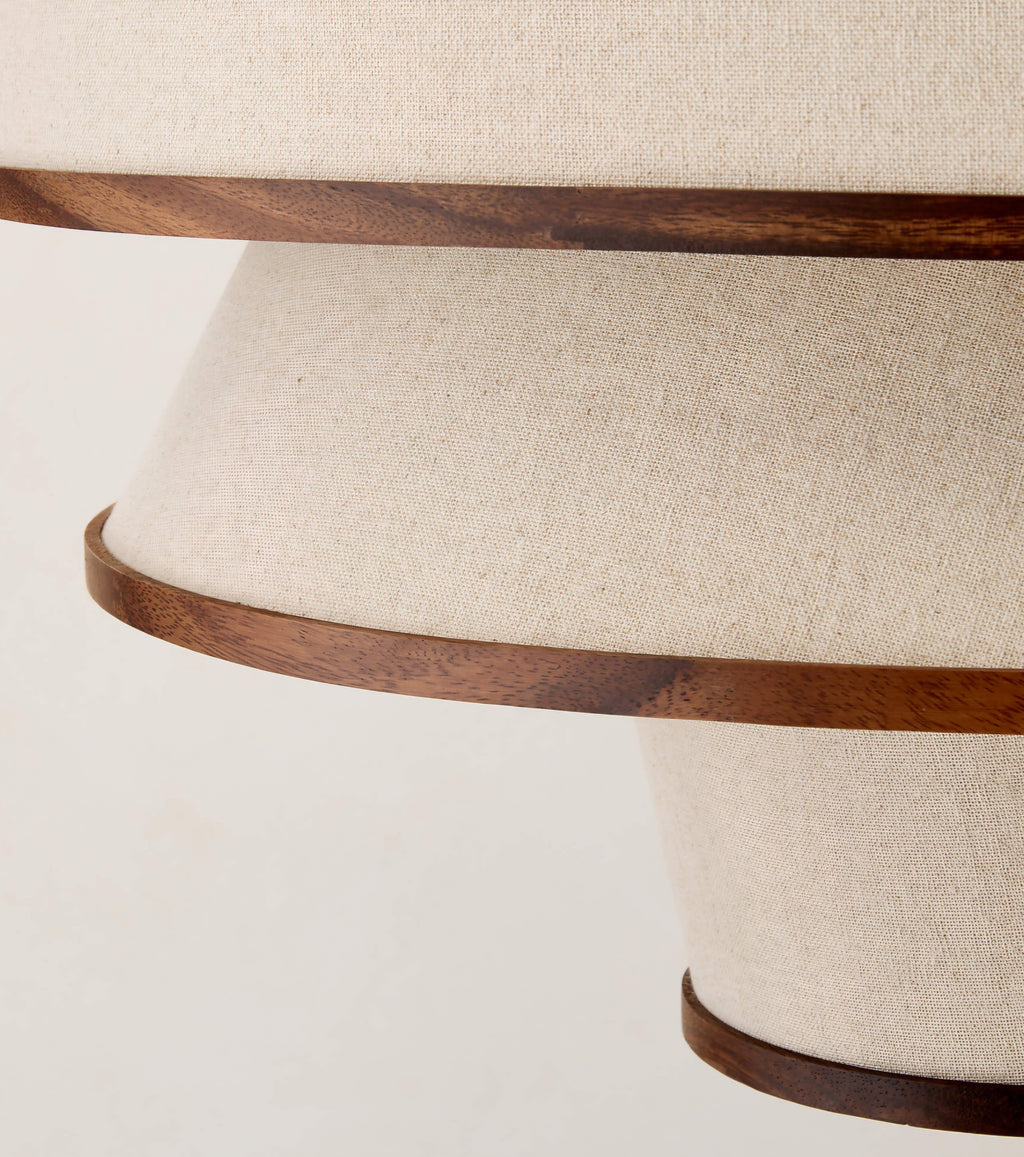 THE ONE × Bruna — Walnut Wood and Linen Pendant Light