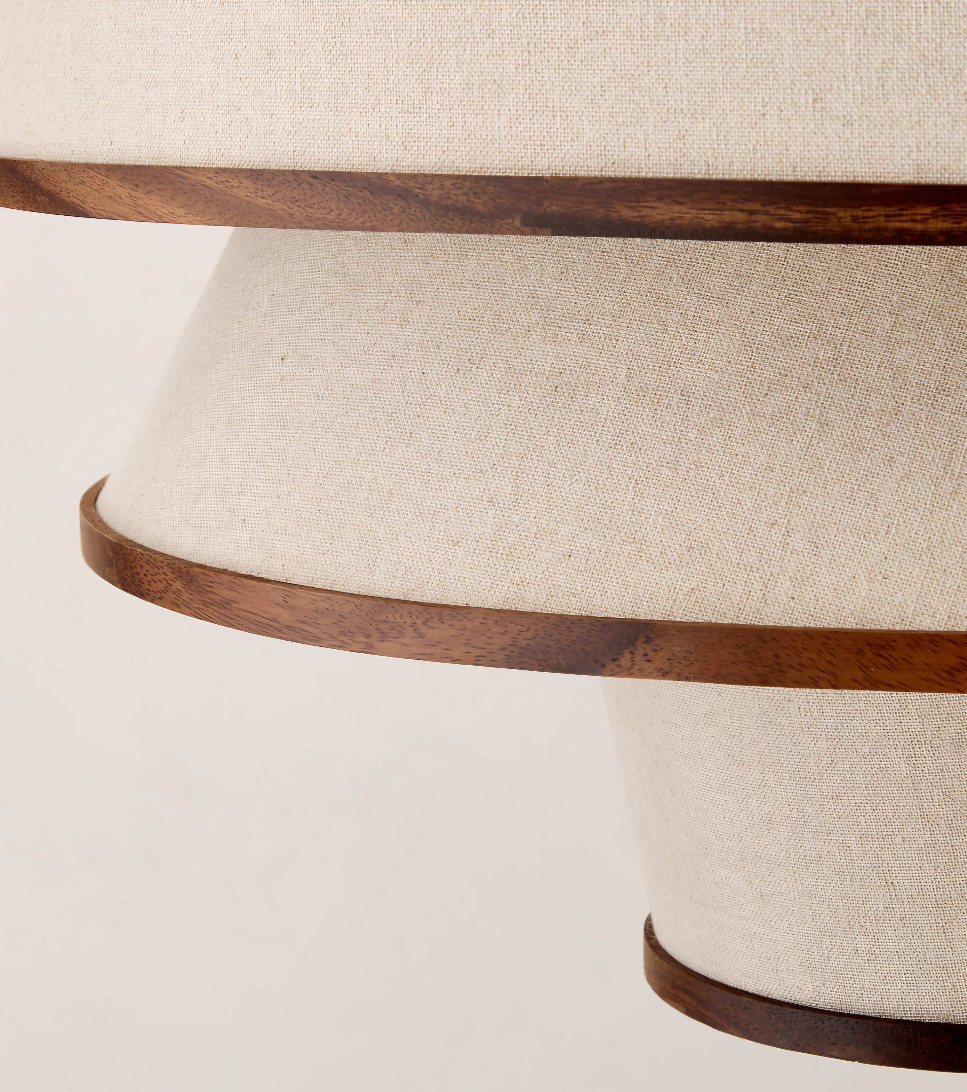 THE ONE × Bruna — Walnut Wood and Linen Pendant Light