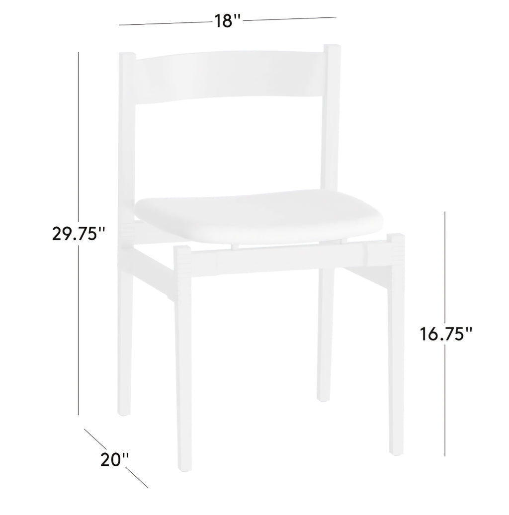 THE ONE × Ambrogio — Walnut Wood and White Upholstered Dining Chair