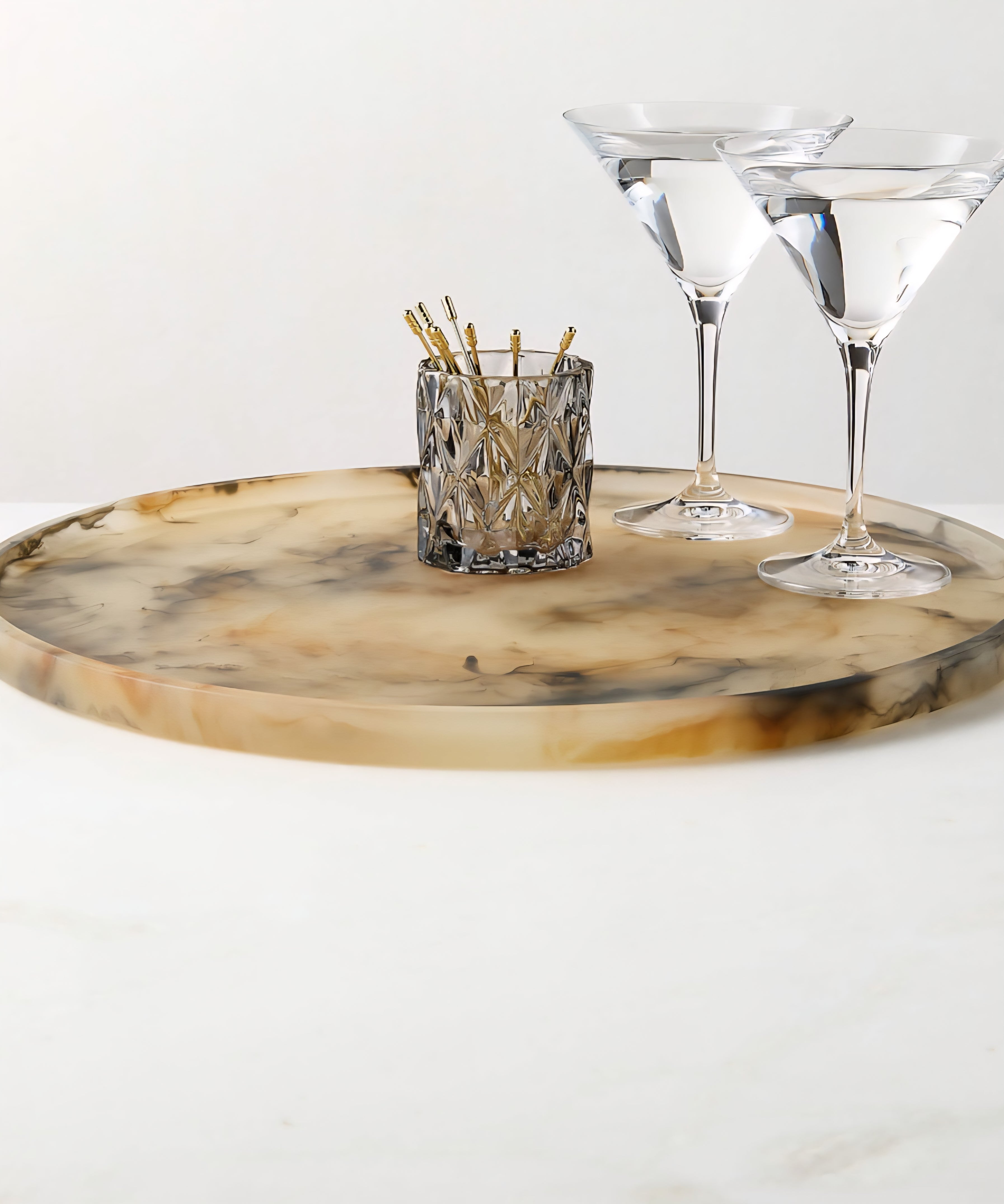 THE ONE × Faux Horn — Round Resin Decorative Tray