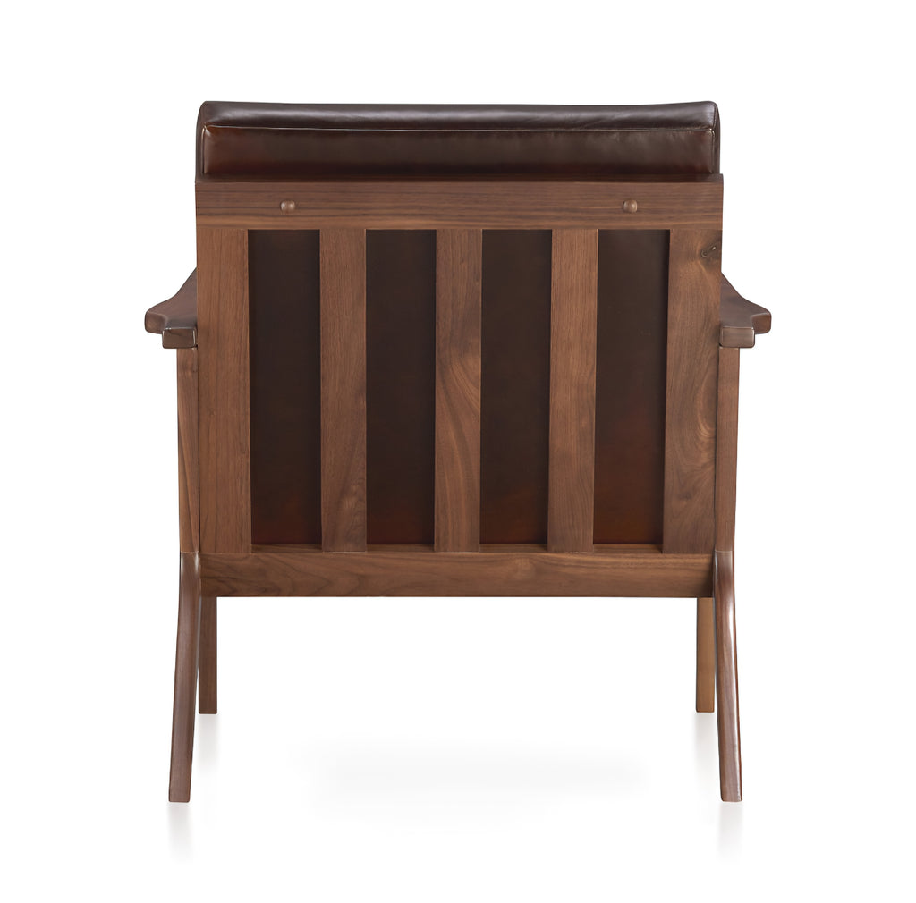THE ONE × Cavett — Wood and Leather Accent Chair