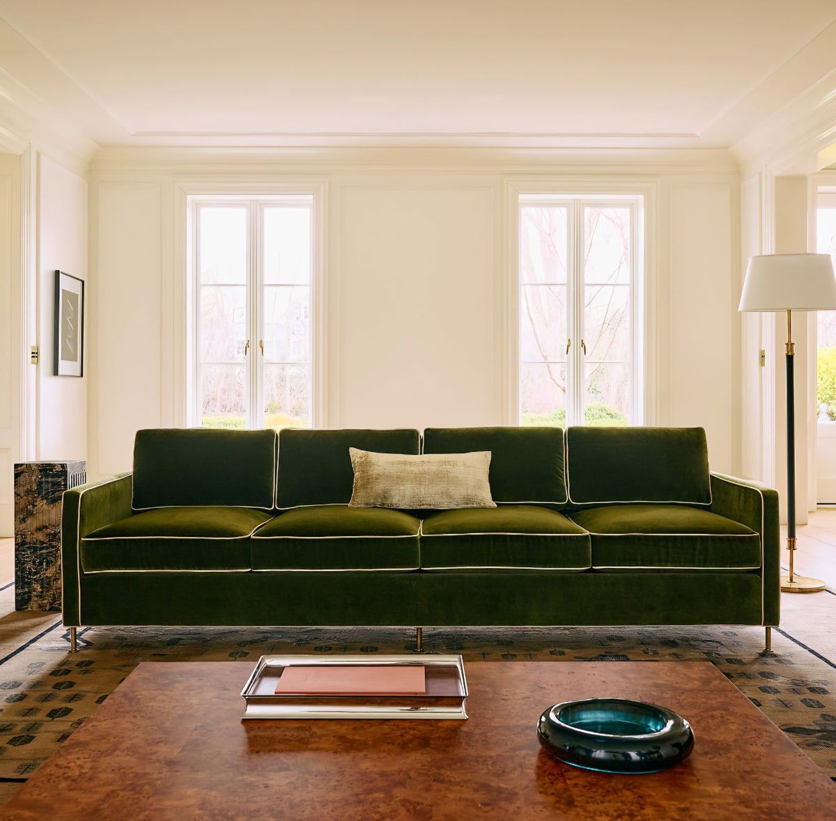 THE ONE × Brett — Jade Green Velvet Sofa