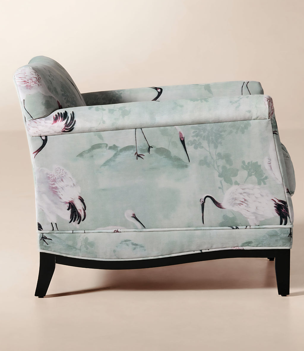 THE ONE × Olson — Cognac Brown Velvet Accent Chair