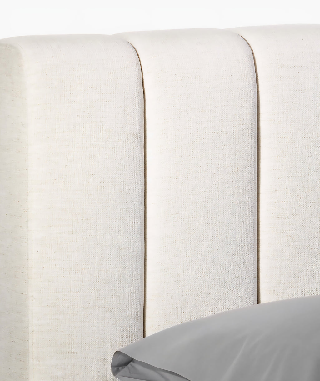 THE ONE × Forte — Channeled White Performance Fabric Upholstered Bed
