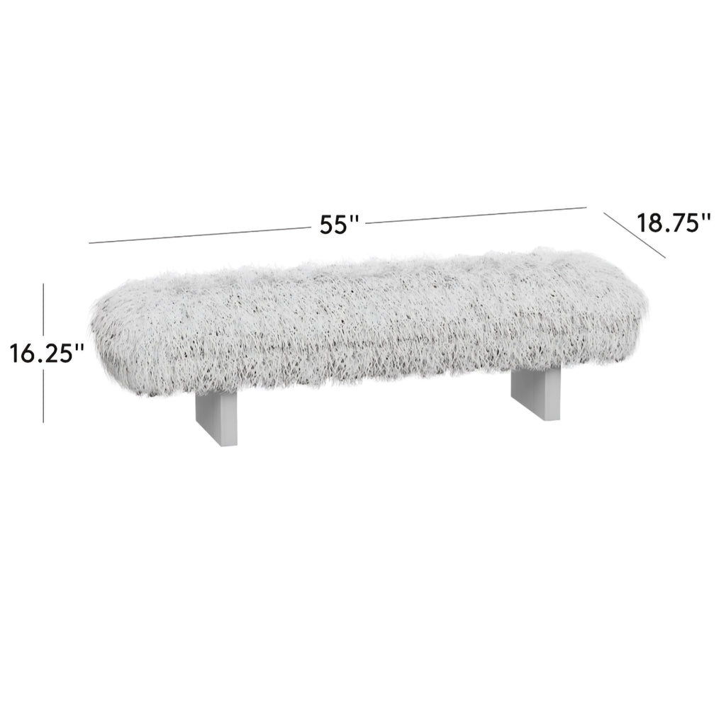 THE ONE × Socca — Sheepskin Upholstered Bench