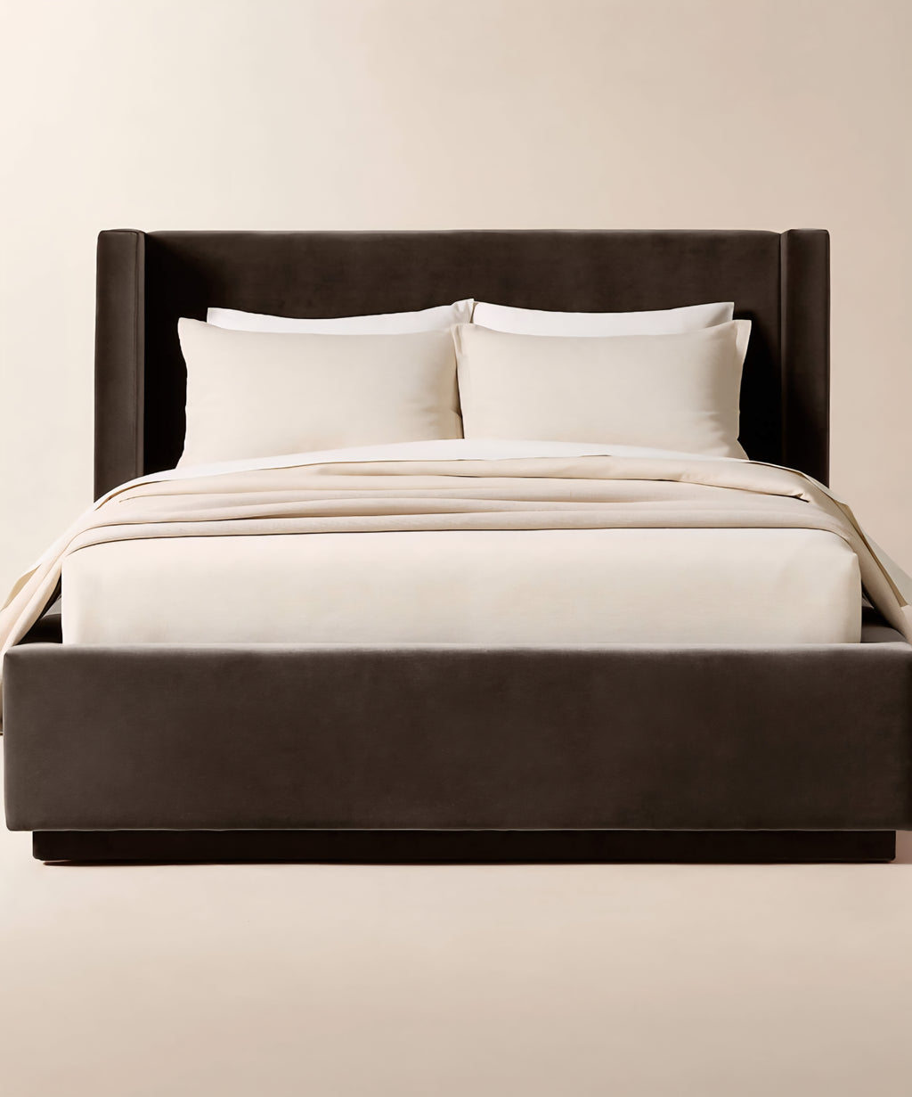 THE ONE × Russell — Velvet Upholstered Queen Storage Bed