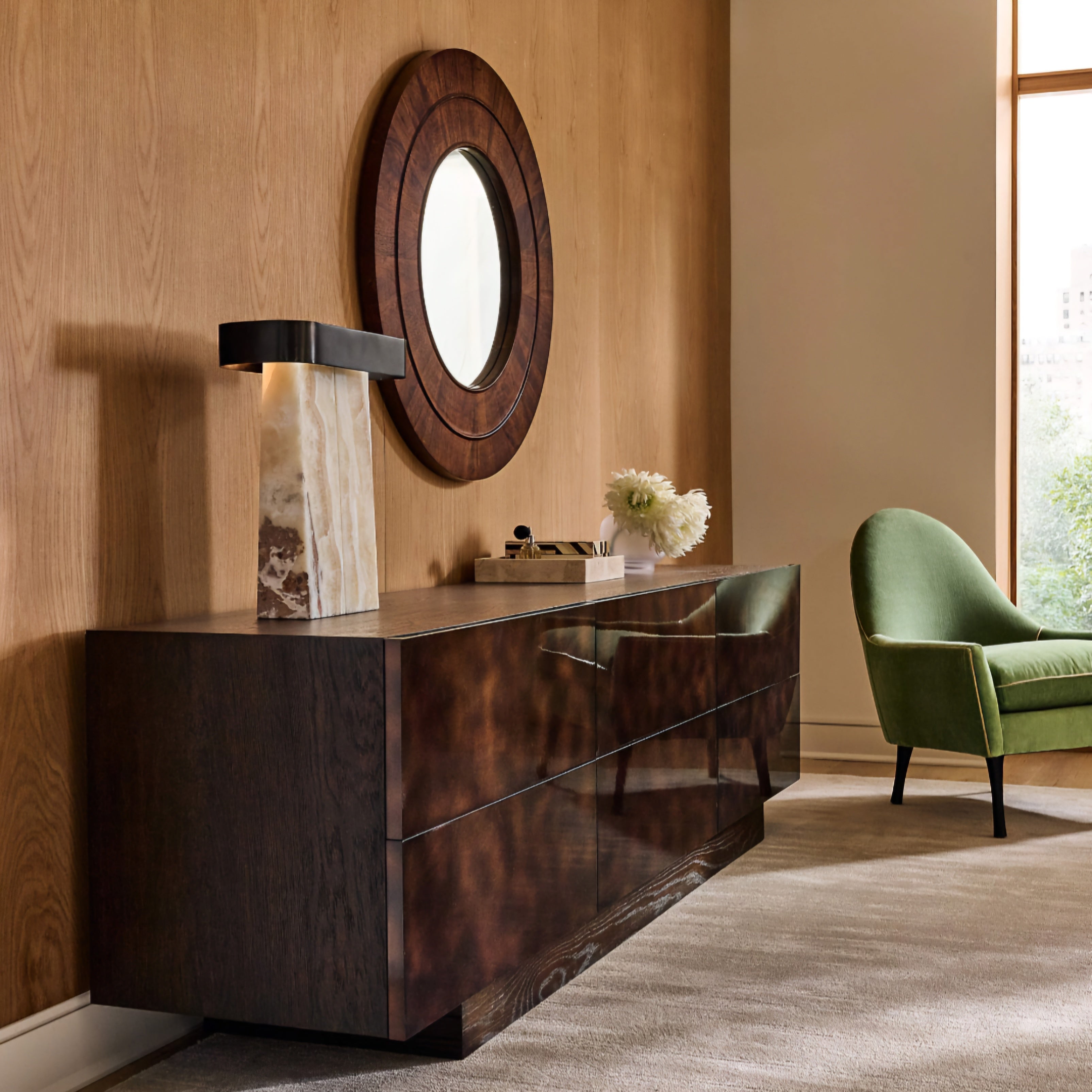 THE ONE × Hudson — Lacquered Dark Brown Wood Dresser