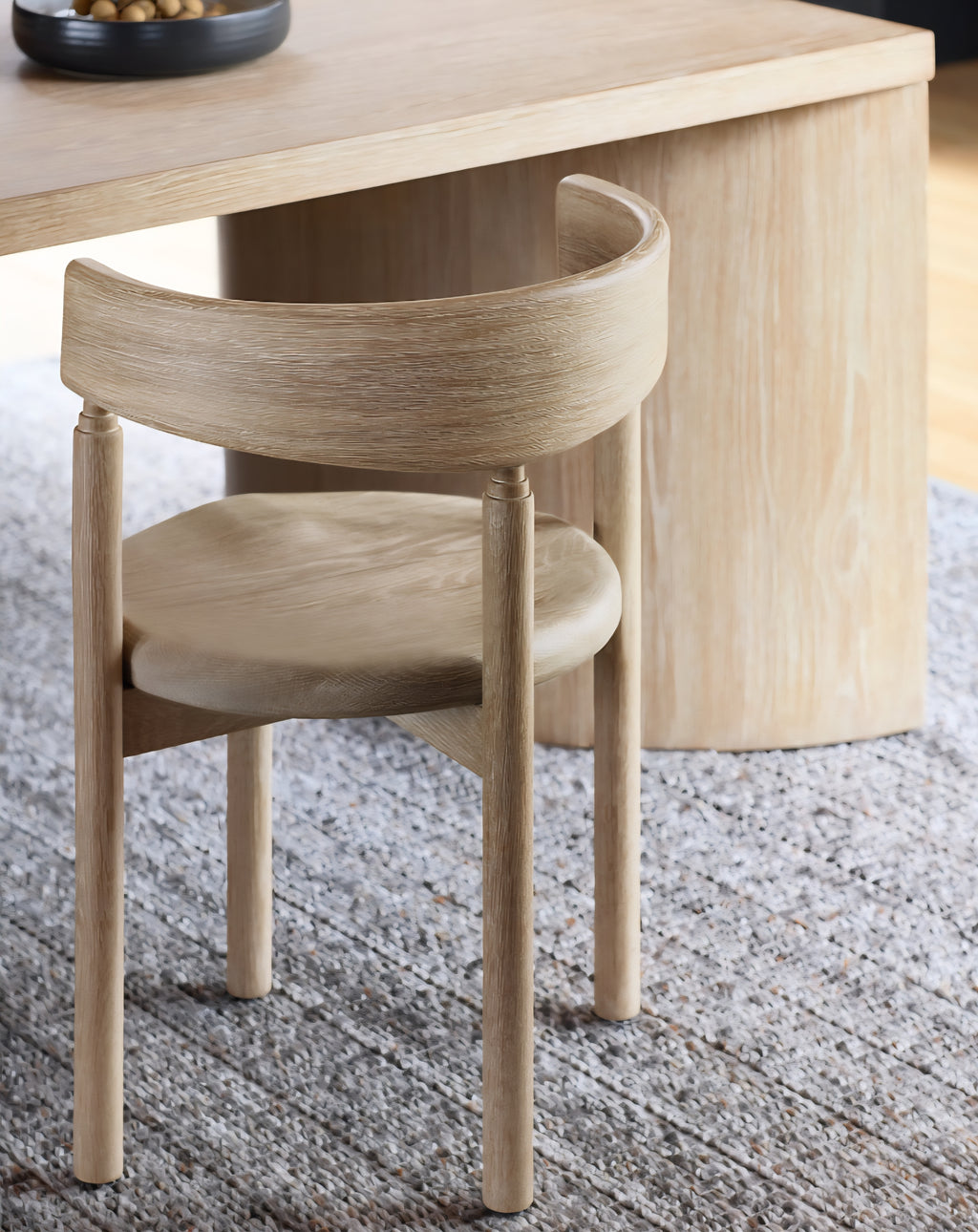 THE ONE × Virage — Curved Oak Dining Chair