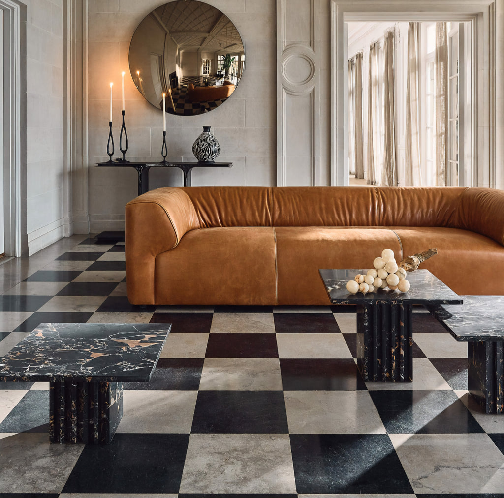 THE ONE × Carve — Square Black Marble Side Table Set
