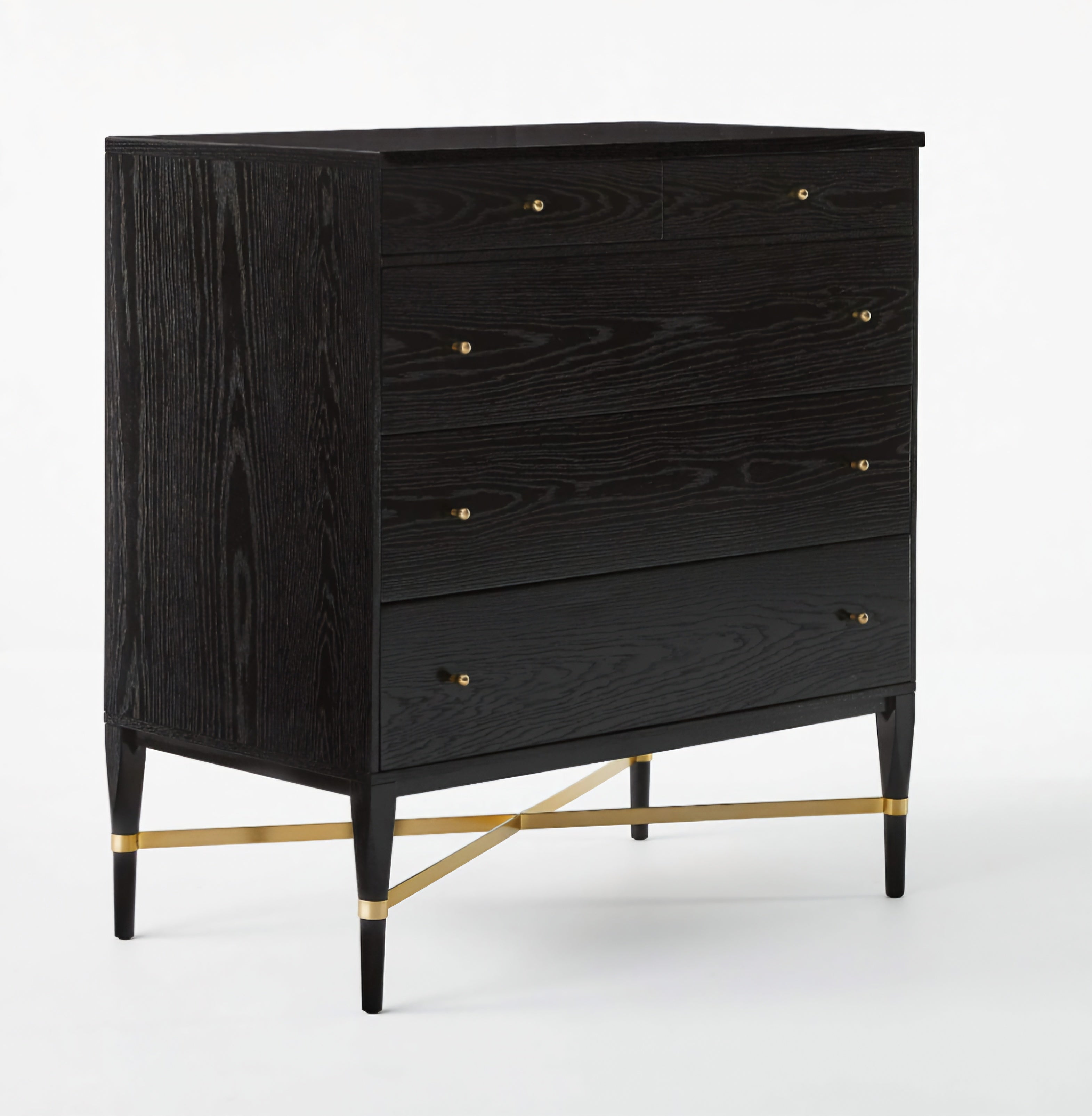 THE ONE × Connoisseur — Black Oak Wood 5-Drawer Dresser