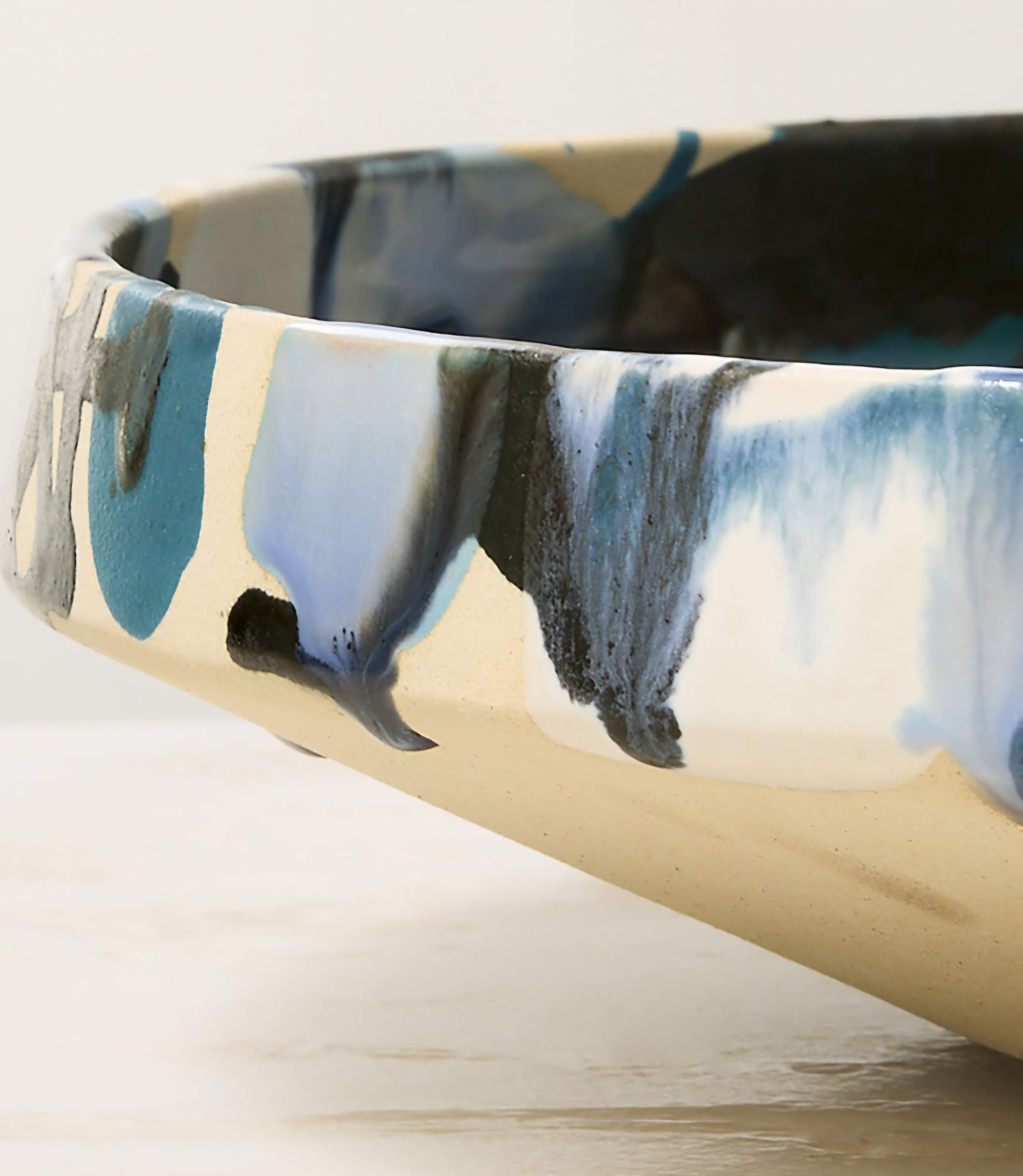 THE ONE × Notus — Blue and White Ceramic Decorative Small Bowl with Reactive Glaze