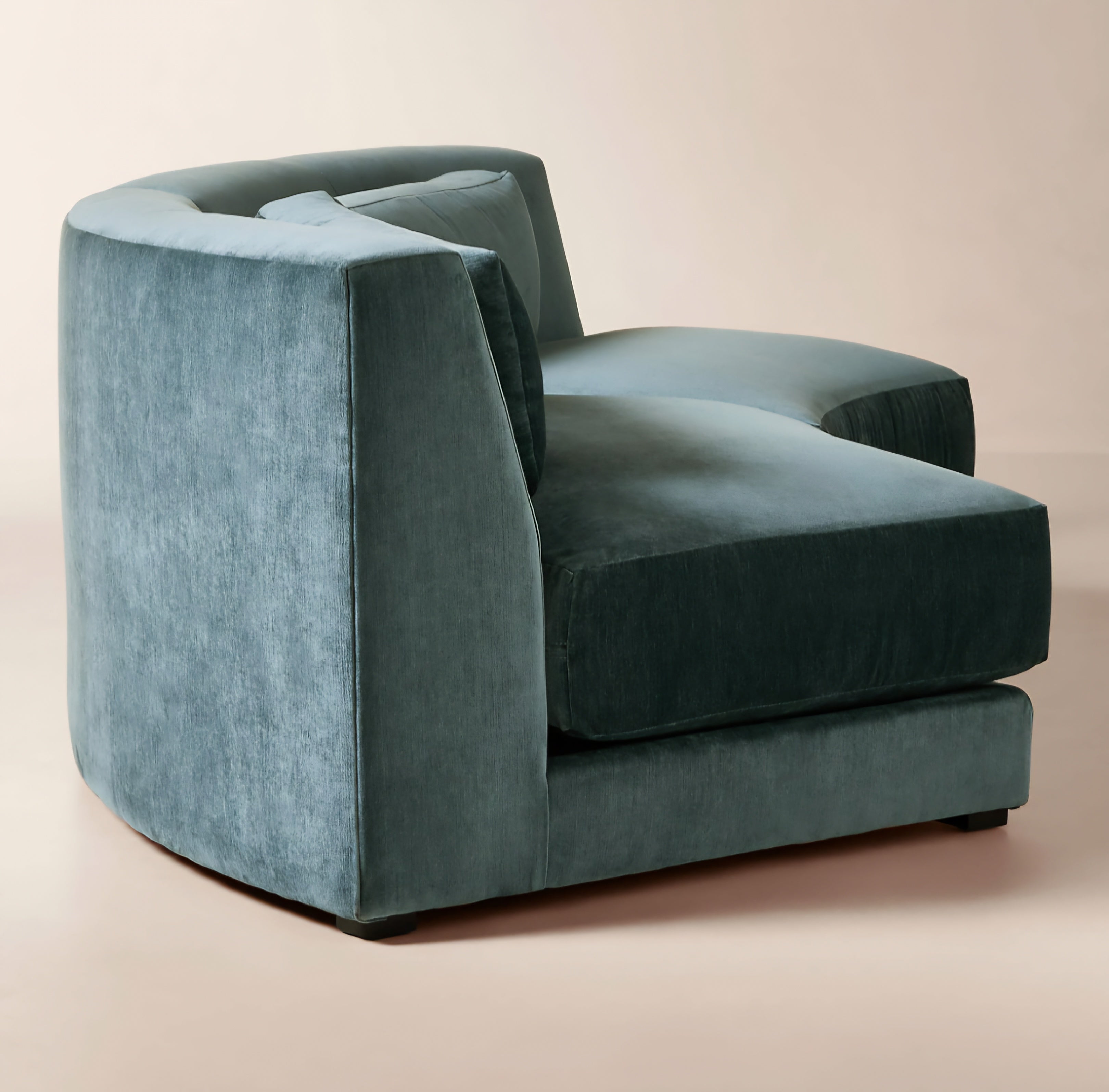 THE ONE × Sonora — Curved Blue Performance Velvet 
2-Piece Sofa