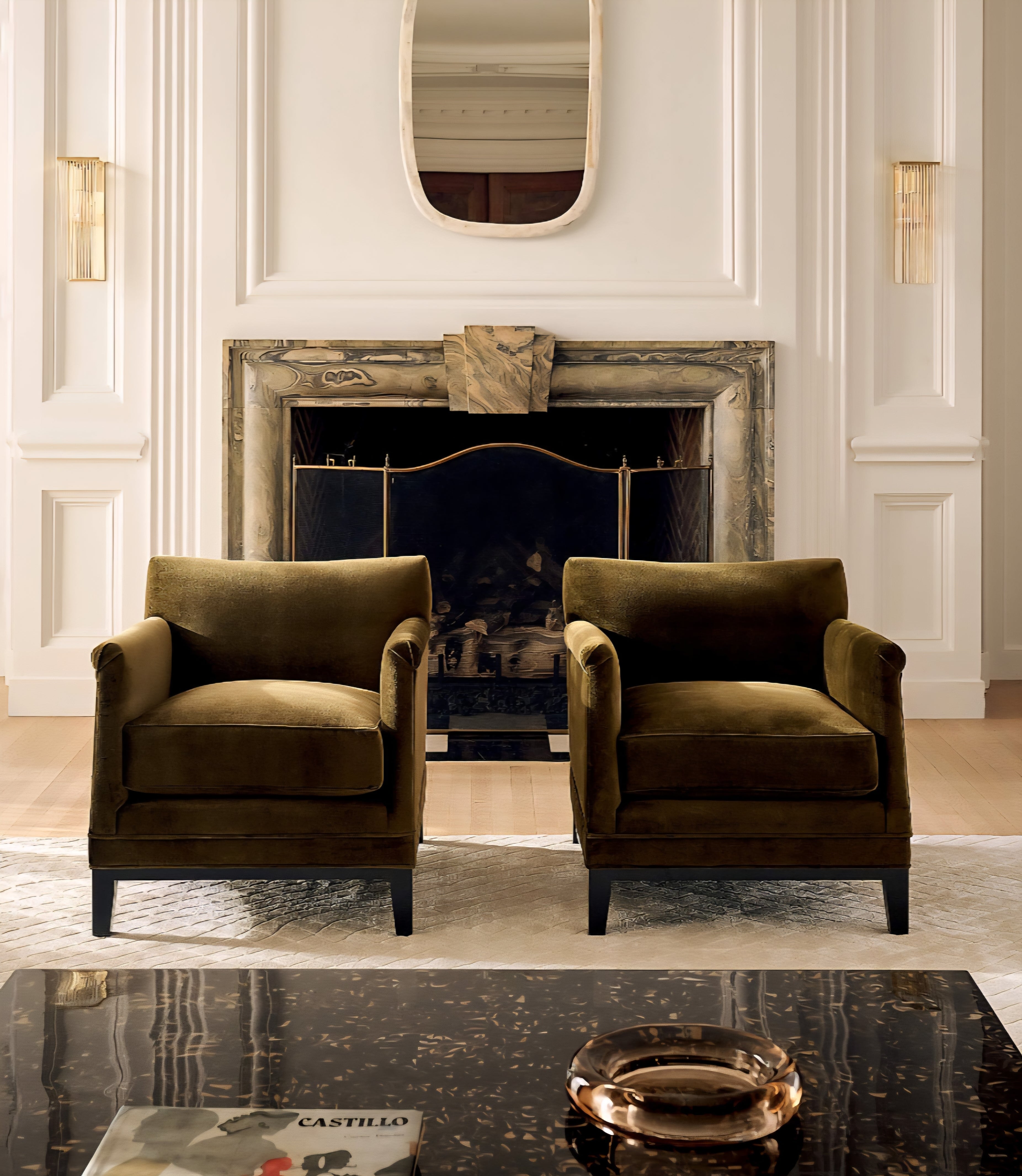 THE ONE × Olson — Cognac Brown Velvet Accent Chair