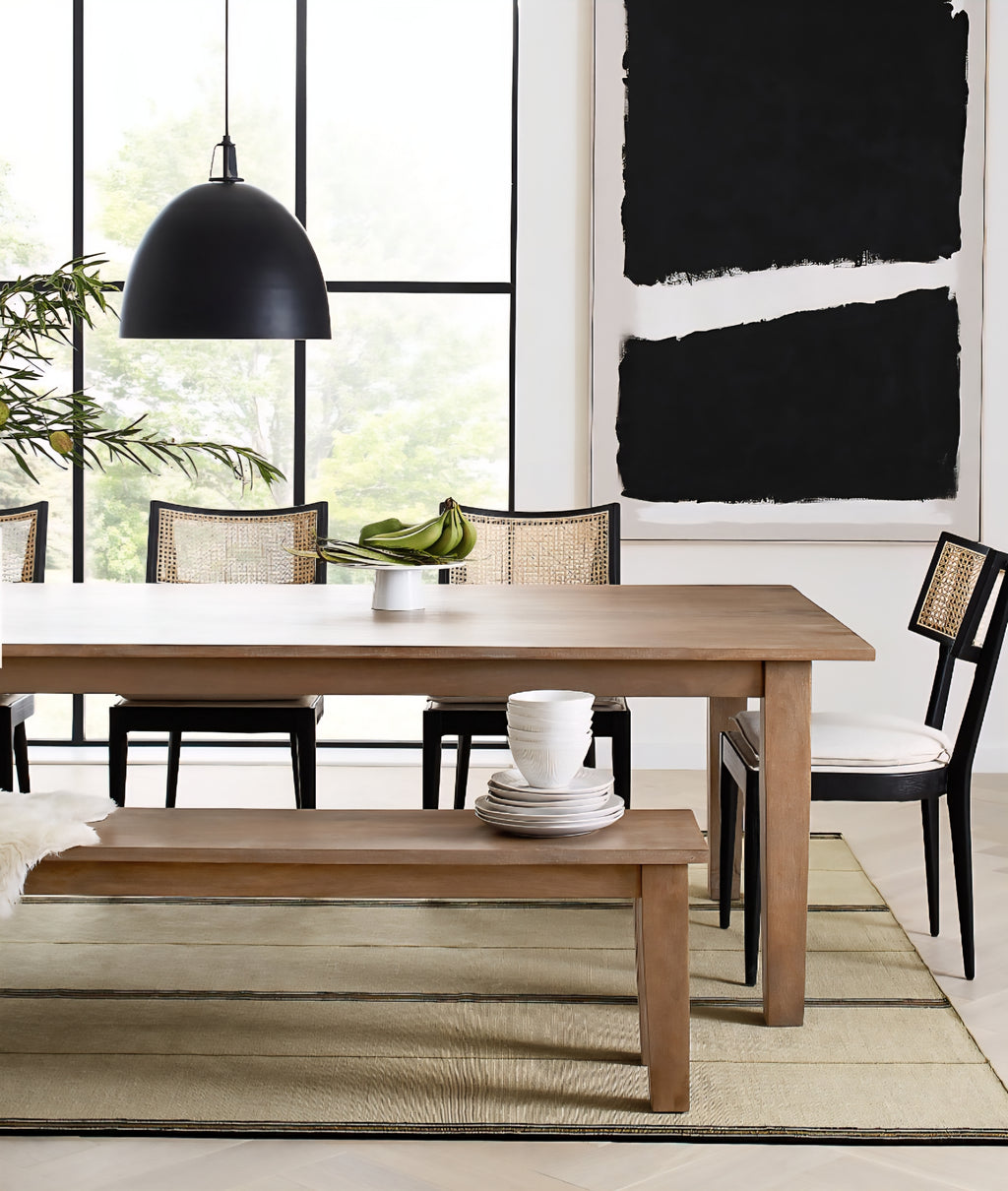 THE ONE × Libby — Light Brown Wood + Natural Cane Dining Chair