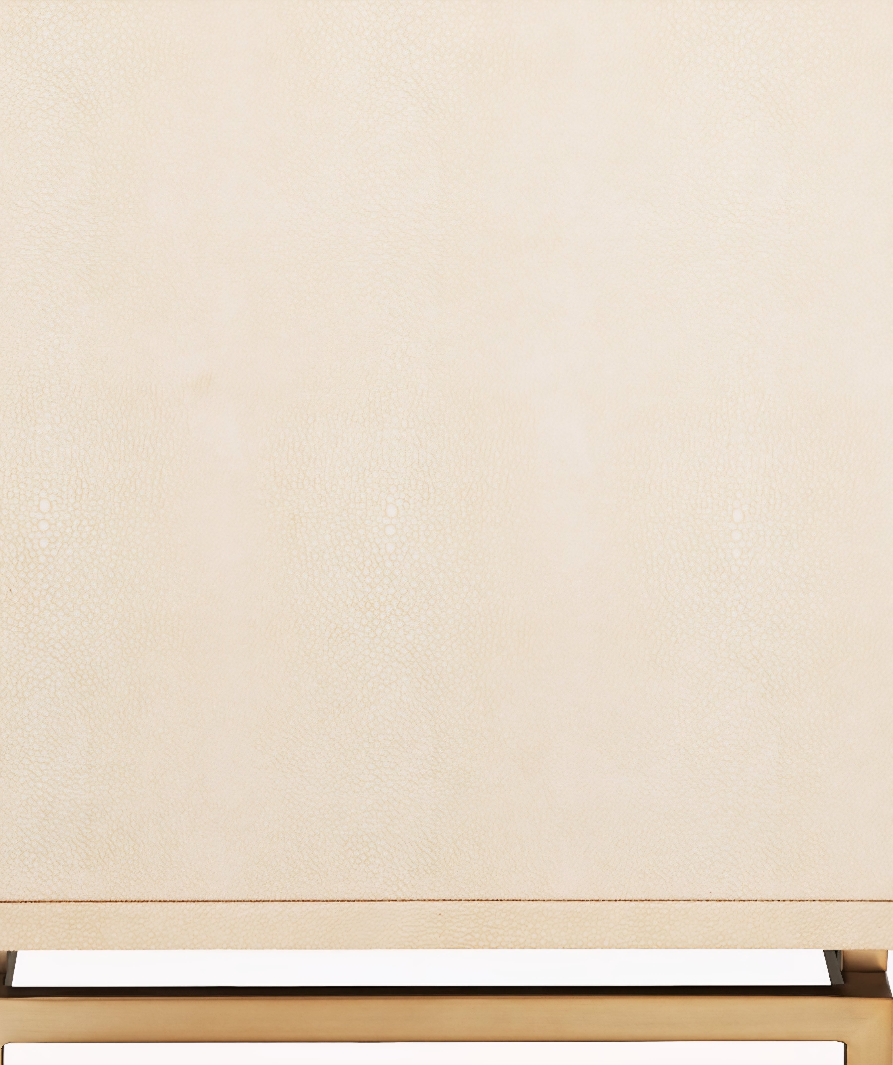 THE ONE × Dover — 2-Drawer Warm White Lacquered Nightstand with Travertine Top