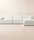 THE ONE × Faible — 4-Piece L-Shaped White Performance Linen Standard Depth Sectional Sofa with Left Arm