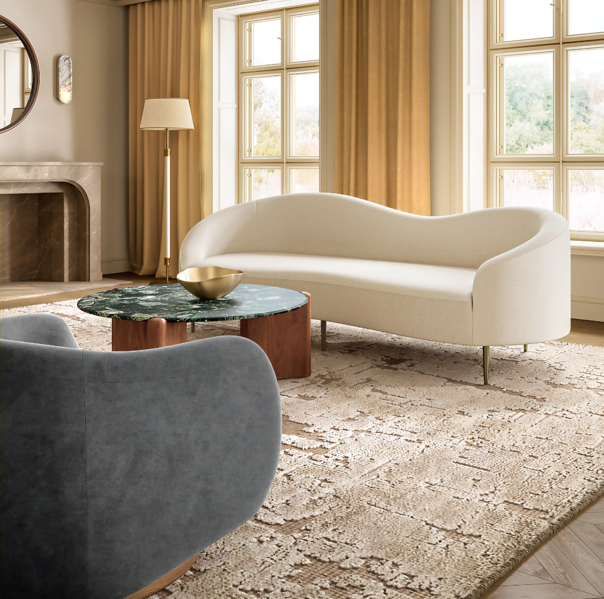 THE ONE × Curvo — White Performance Fabric Sofa by Goop