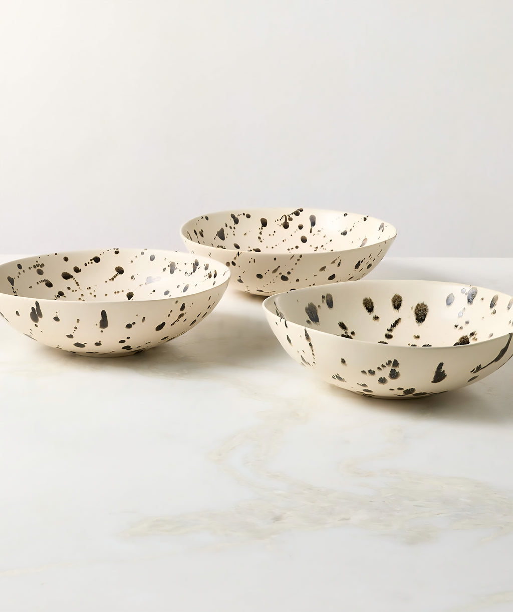 THE ONE × Harper — Black and White Splatter Serving Bowl