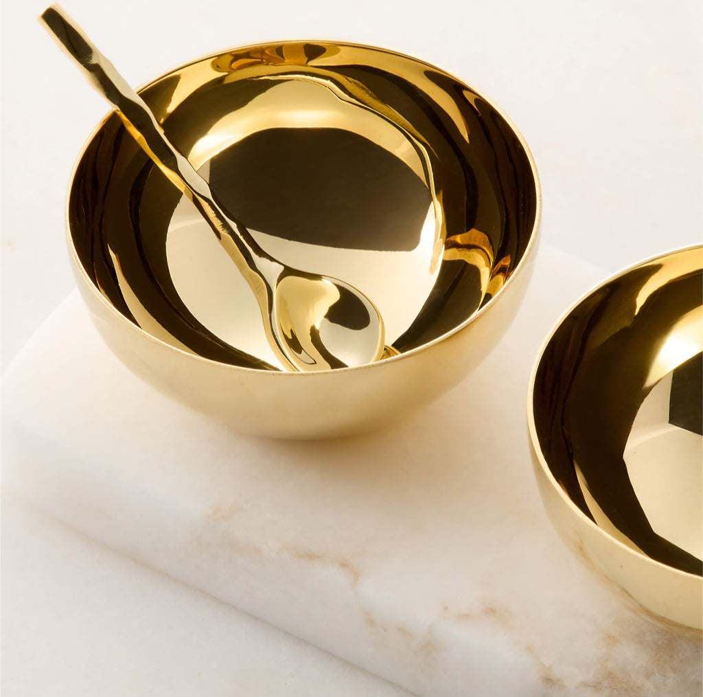 THE ONE × Unlacquered — Mini Pinch Bowl Set with White Alabaster Base