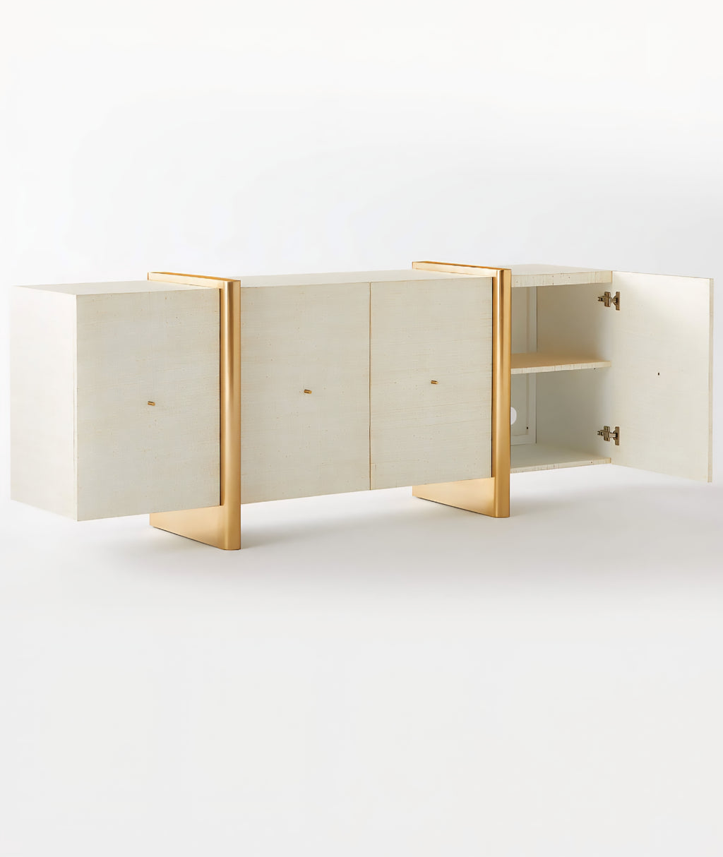 THE ONE × Dorset — White Lacquered Linen Credenza