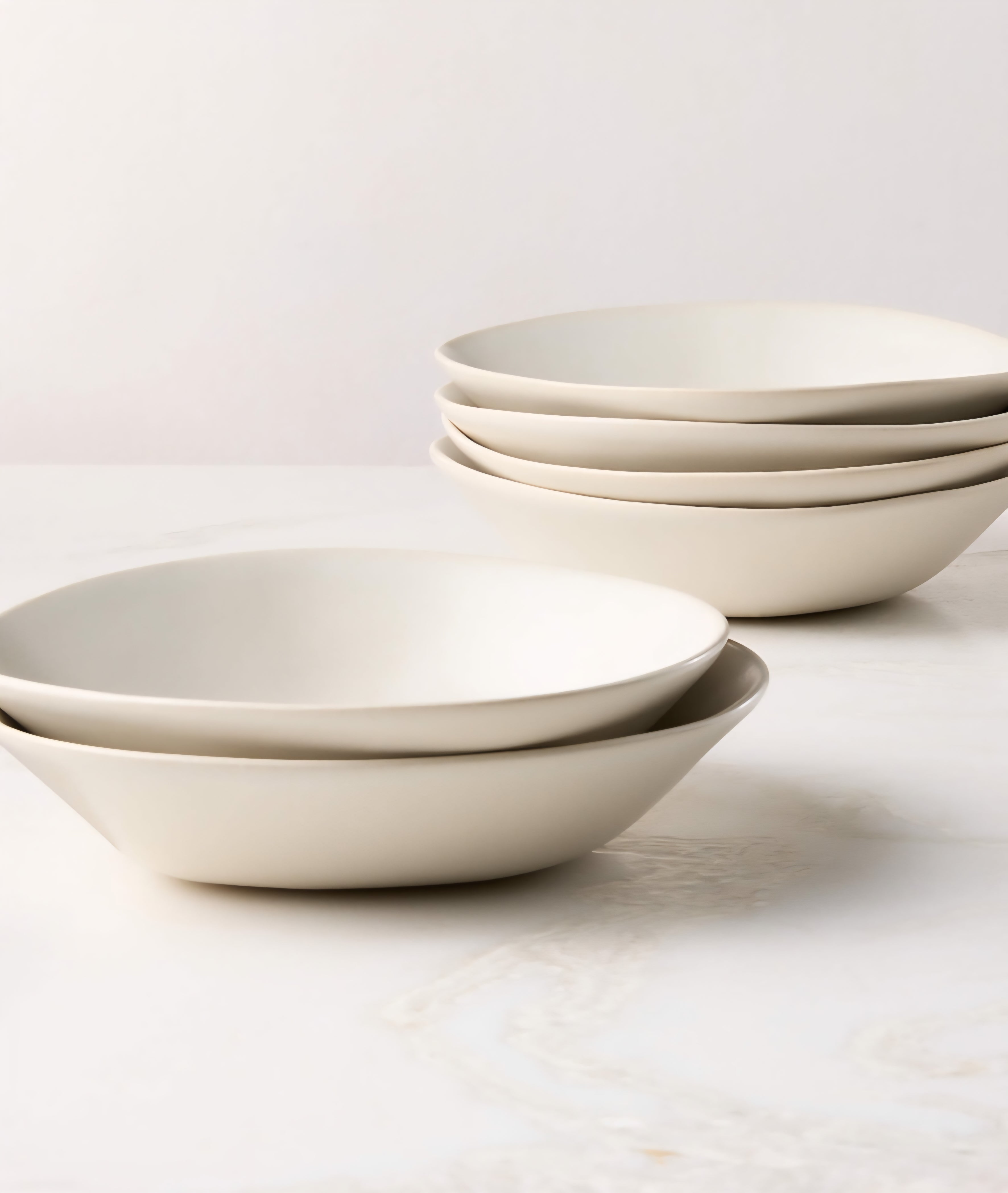 THE ONE × Selene — Ivory Stoneware Soup & Pasta Bowls