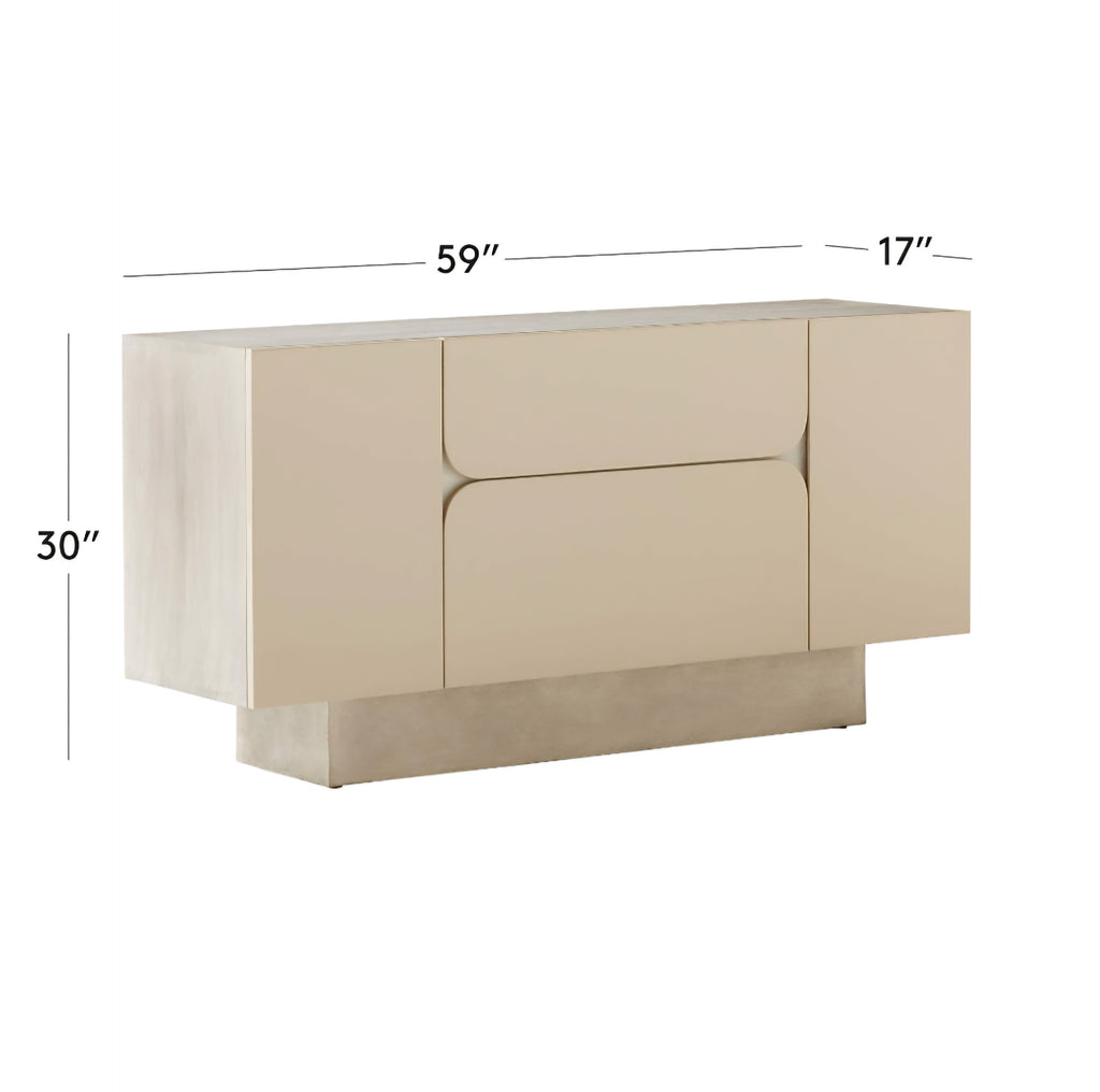THE ONE × Benoit — Enameled White Wood Credenza
