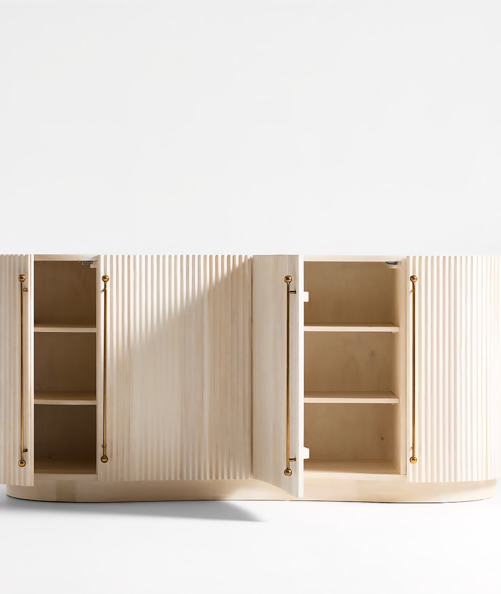 THE ONE × Coastline — Oak Wood Fluted Credenza (72")