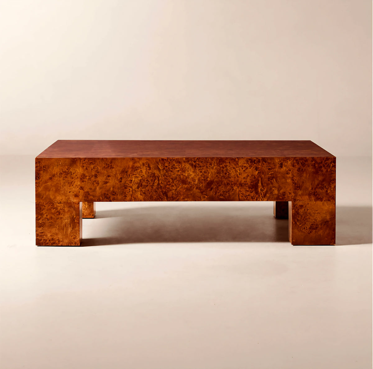 THE ONE × Scatola — Brown Burl Wood Coffee Table