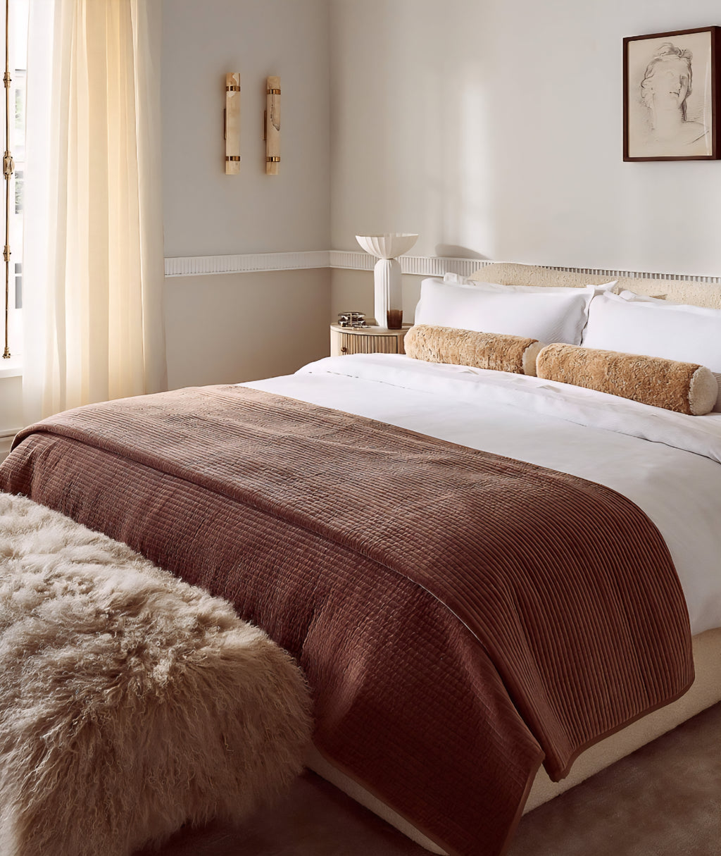 THE ONE × Socca — Sheepskin Upholstered Bench