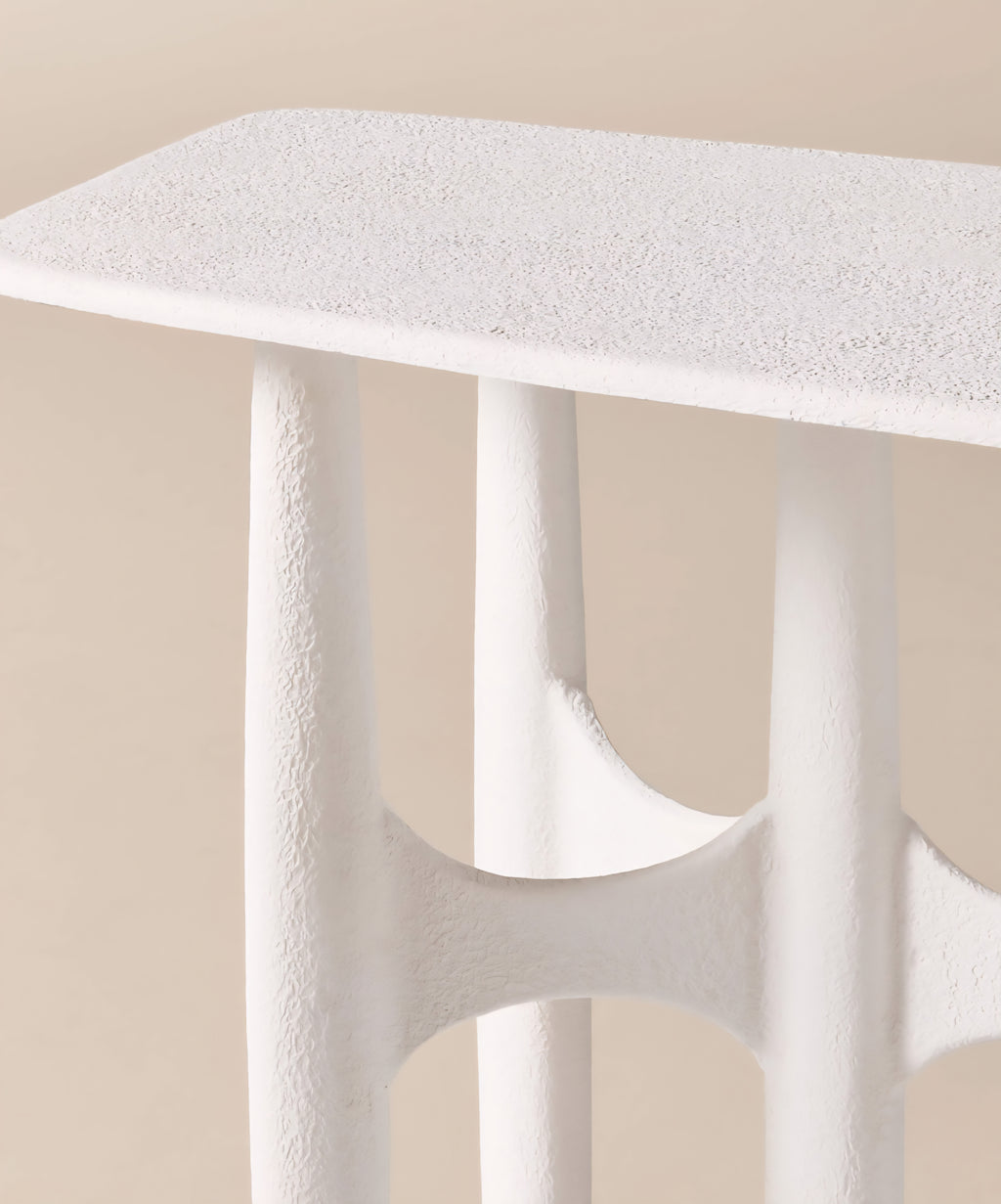 THE ONE × Bixby — White Cast Aluminum Console Table