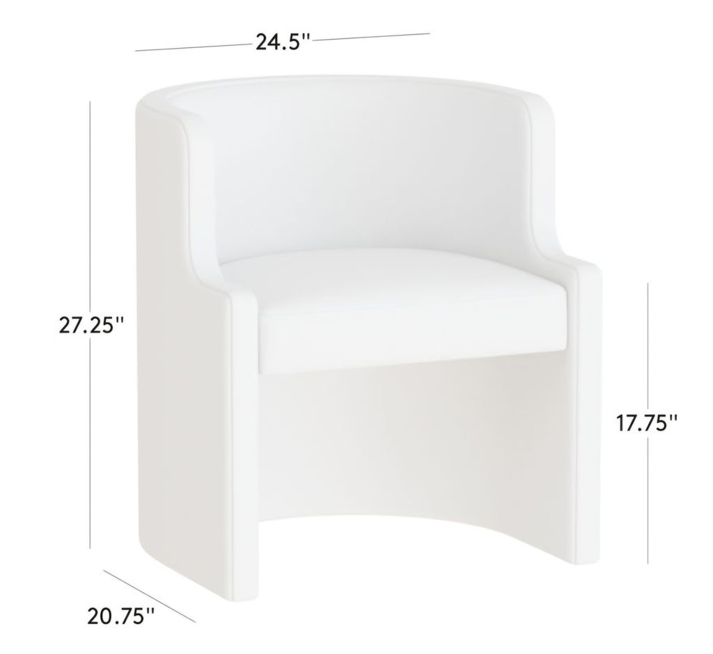 THE ONE × Chester — Rose Velvet Barrel Dining Chair