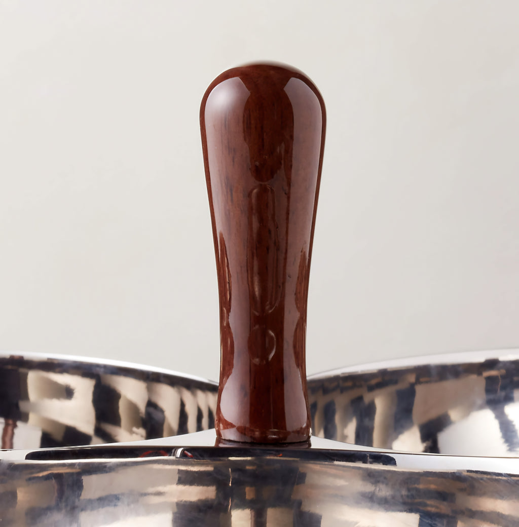 THE ONE × Kalman — Polished Stainless Steel and Walnut Serving Bowl Trio