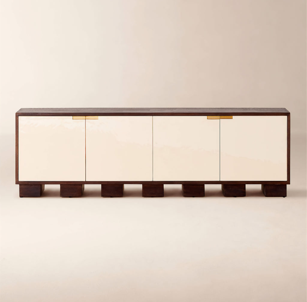 THE ONE × Moti — Brown and White Wood Media Console