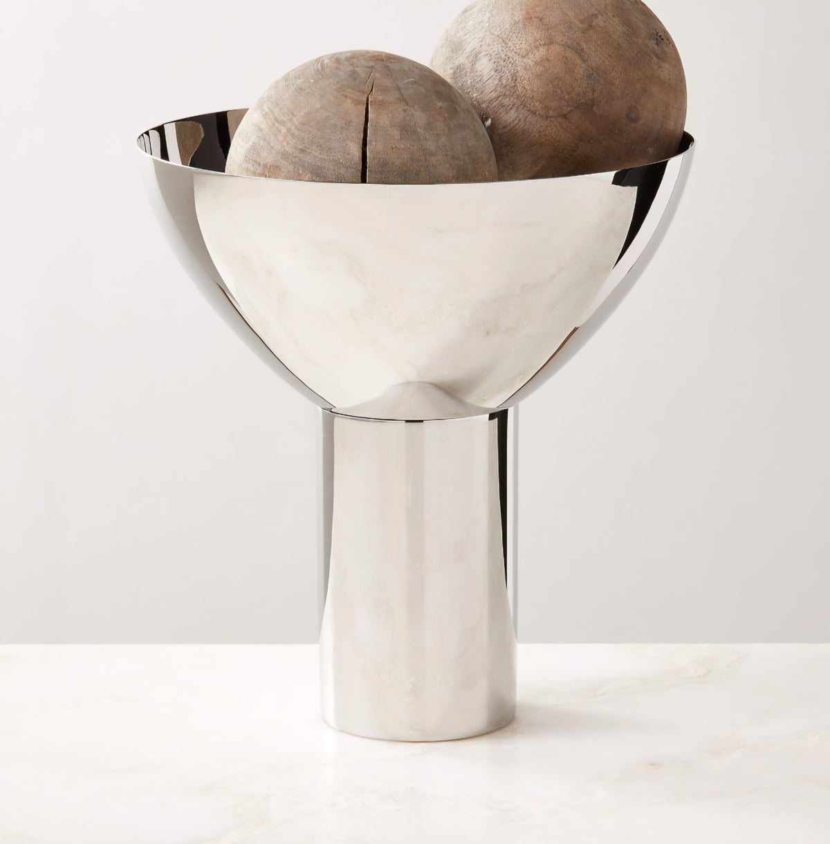 THE ONE × Clyme — Polished Stainless Steel Pedestal Serving Bowl