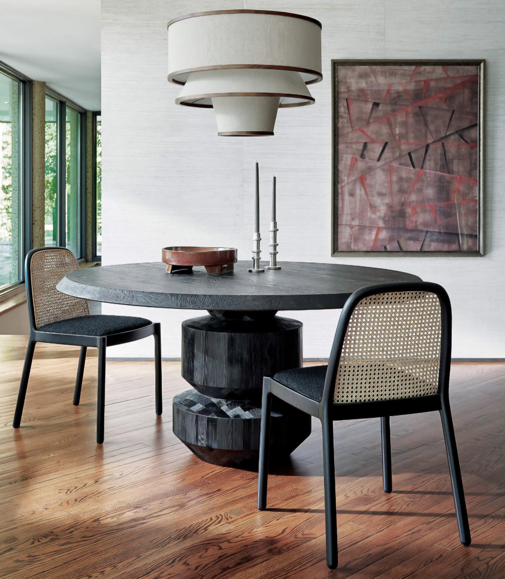 THE ONE × Bruna — Walnut Wood and Linen Pendant Light