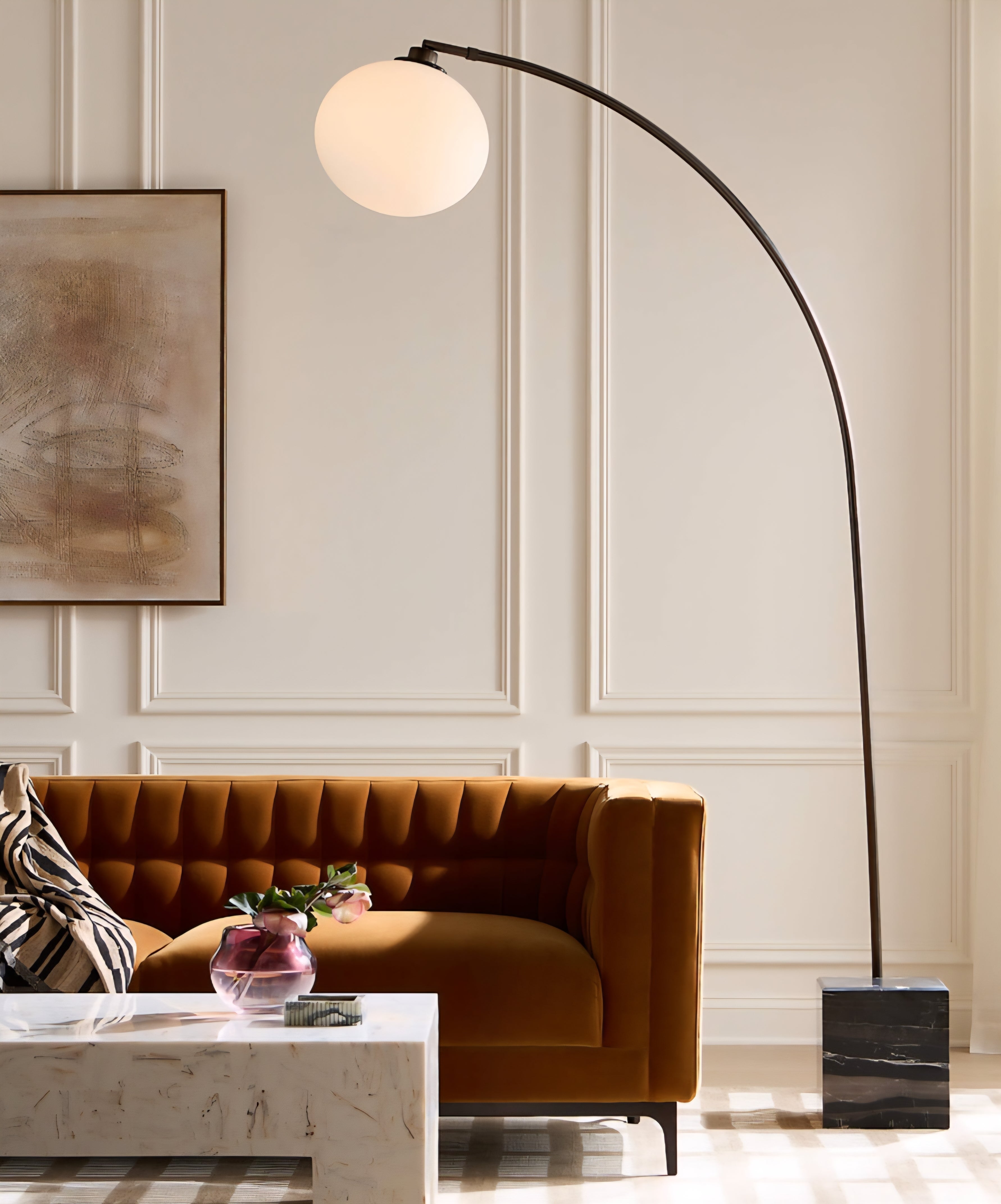 THE ONE × Ambroise — Light Taupe Velvet Sofa