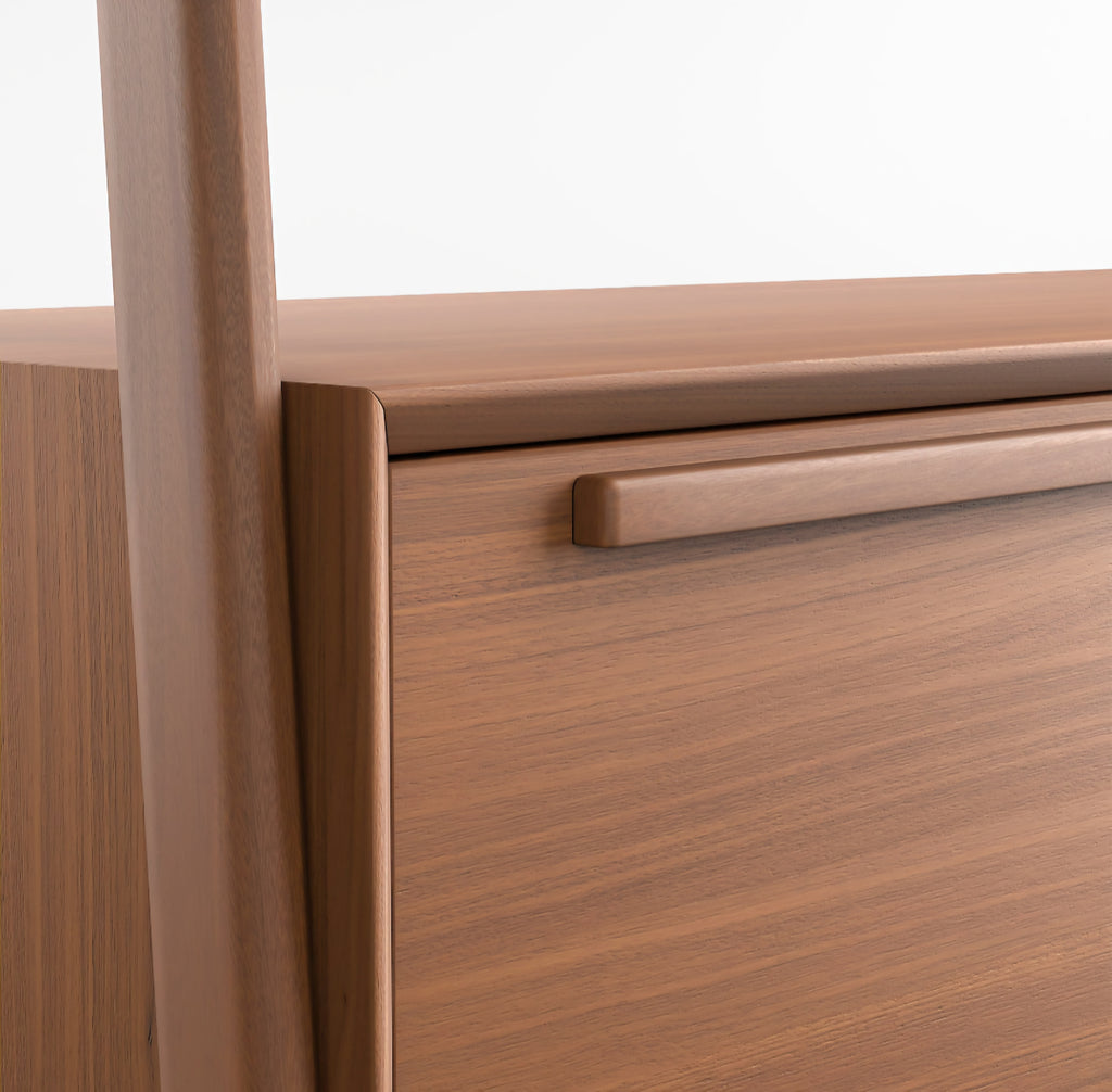 THE ONE × Tate — Walnut Wood Hall Tree with Bench and Shoe Storage (44")