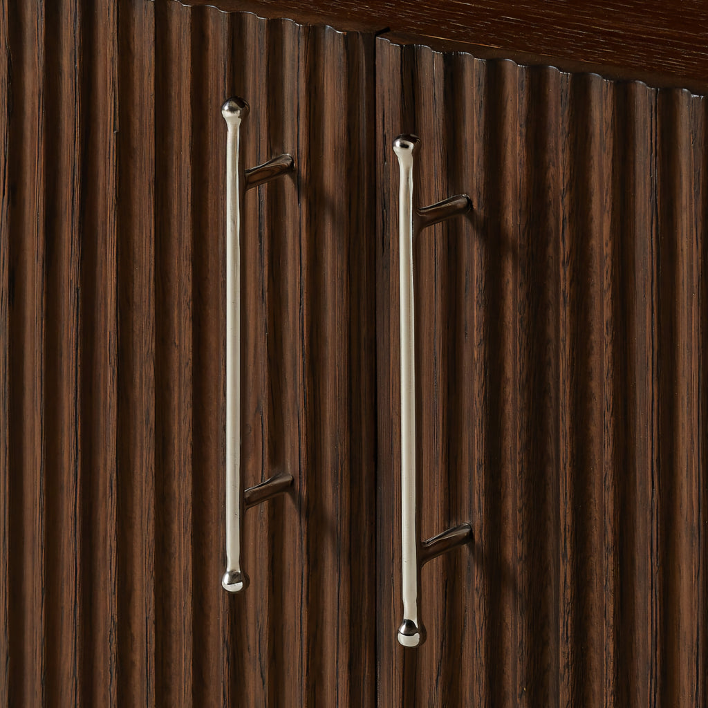 THE ONE × Solero — Fluted Dark Oak Wood Standing Bar