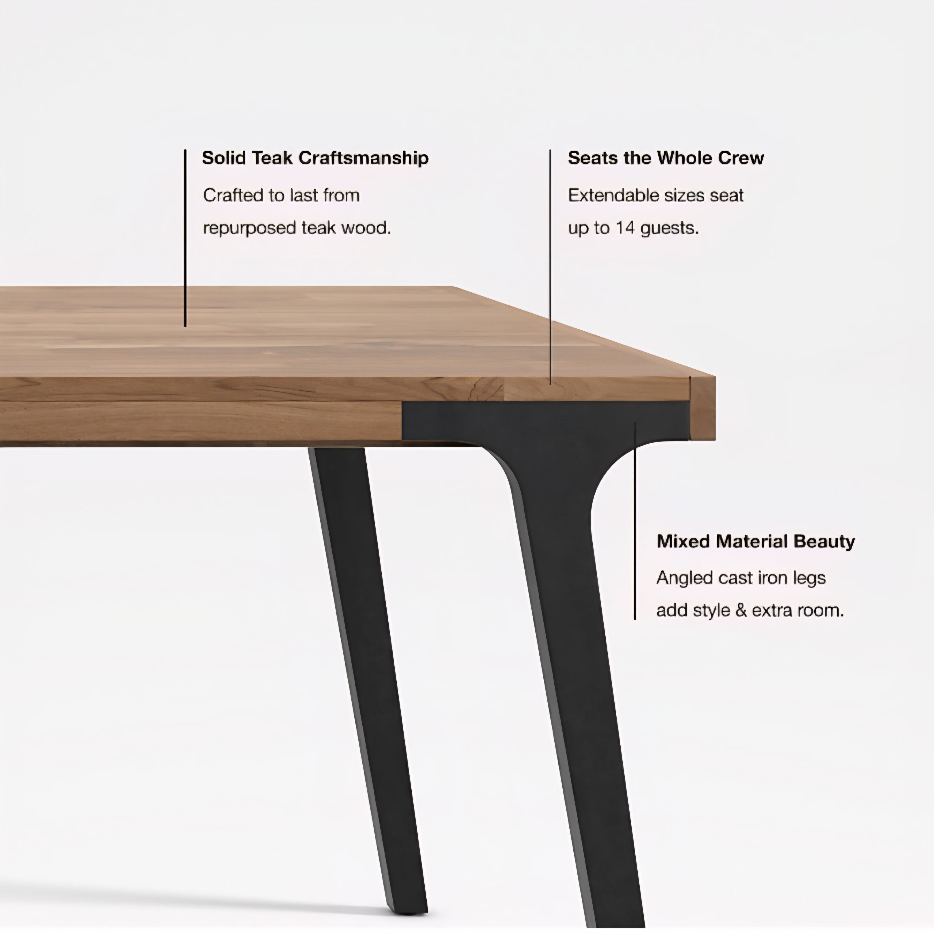 THE ONE × Lakin — White Oak Wood Extendable Dining Table