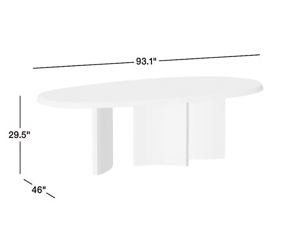 THE ONE × Point Dune — Oval Wood and Travertine Dining Table (93")